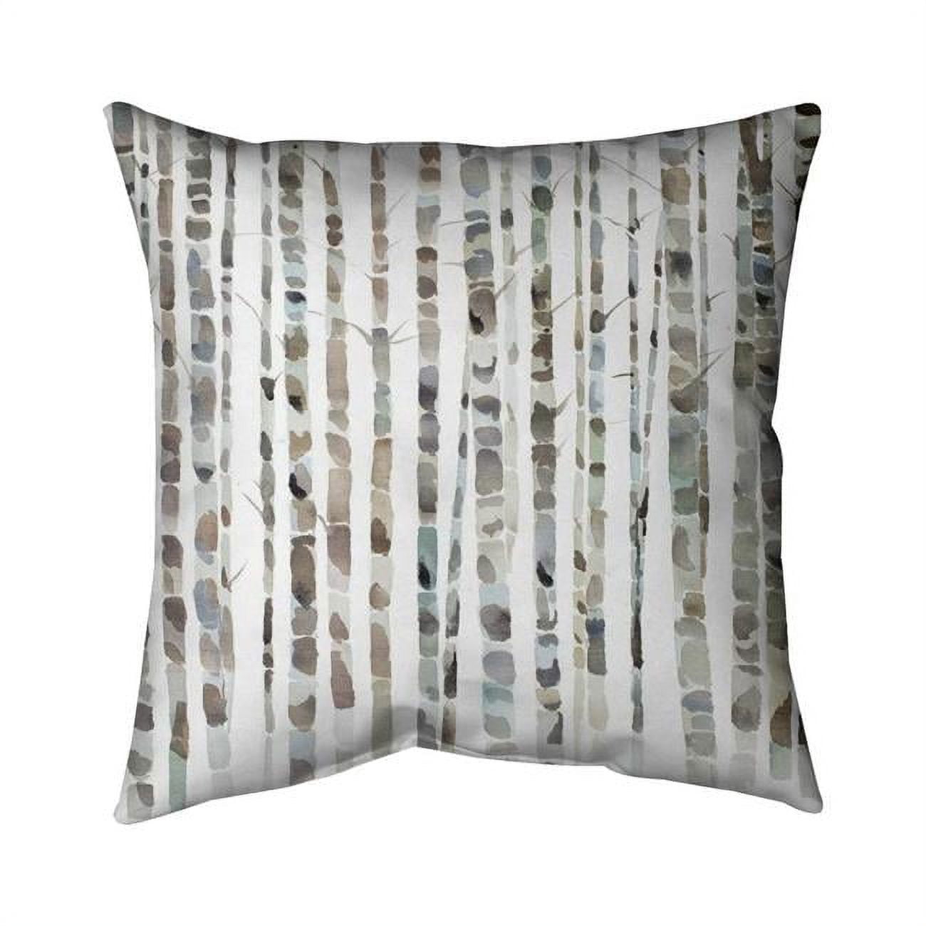 26 x 26 in. Watercolor Birch Tree Forest-Double Sided Print Indoor Pillow