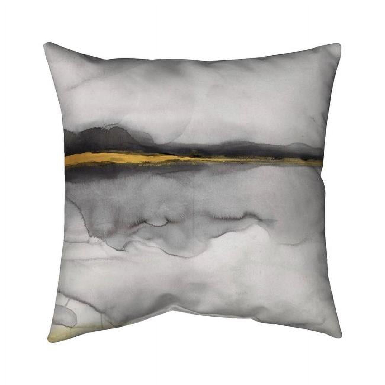 18 x 18 in. Gold Stripe Abstract-Double Sided Print Outdoor Pillow Cover
