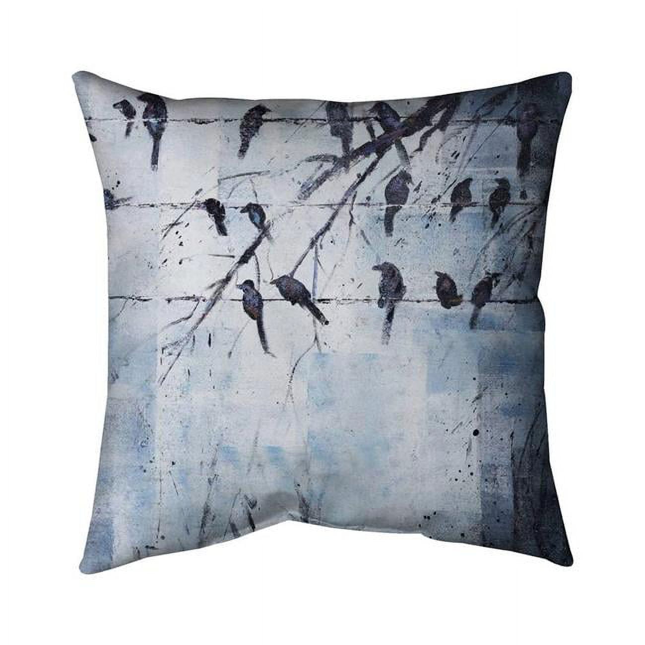18 x 18 in. Abstract Birds on Electric Wire-Double Sided Print Indoor Pillow