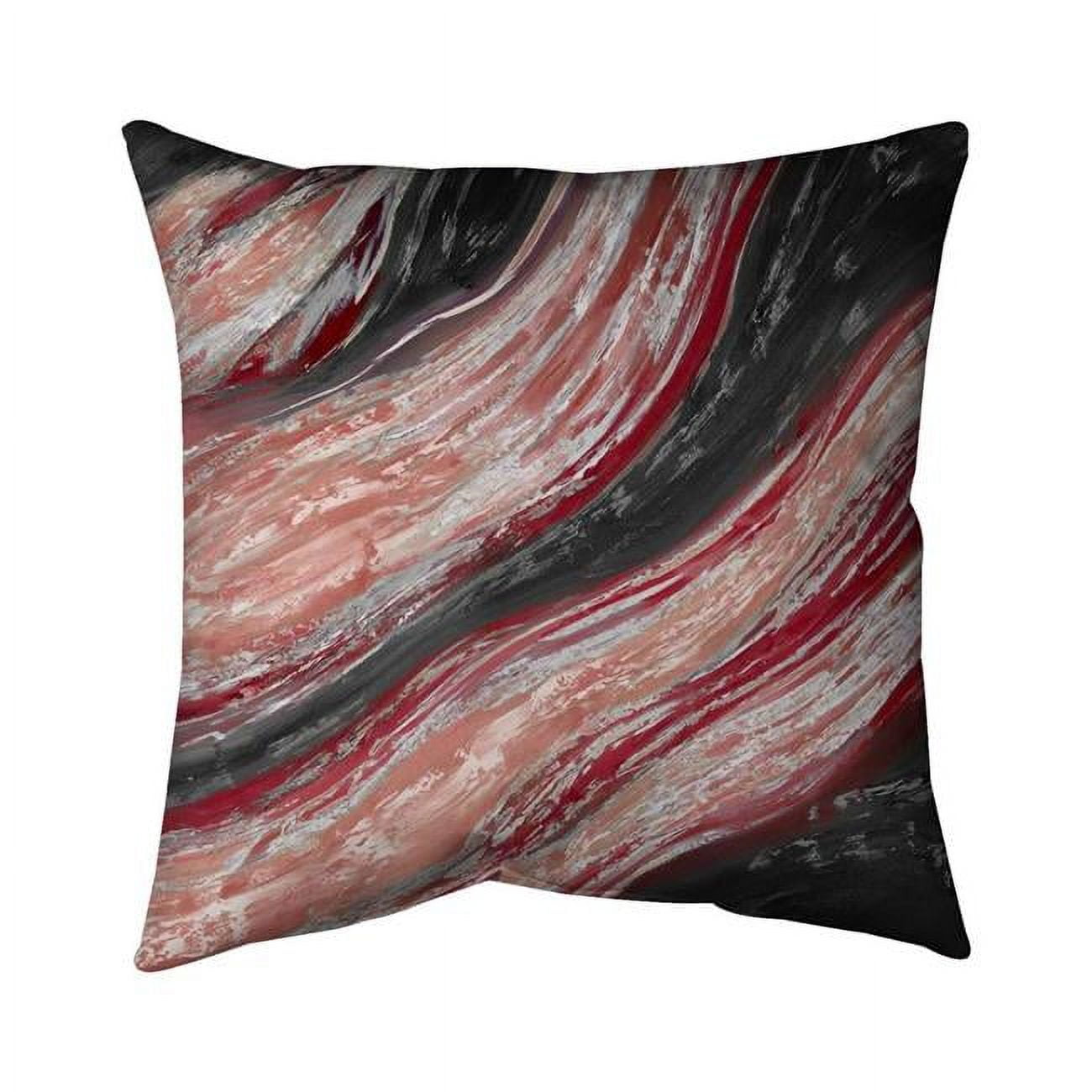 20 x 20 in. Red Wave-Double Sided Print Outdoor Pillow Cover