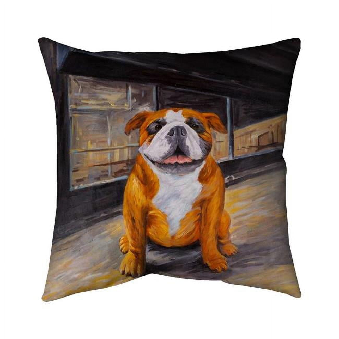 18 x 18 in. Smiling Bulldog-Double Sided Print Indoor Pillow
