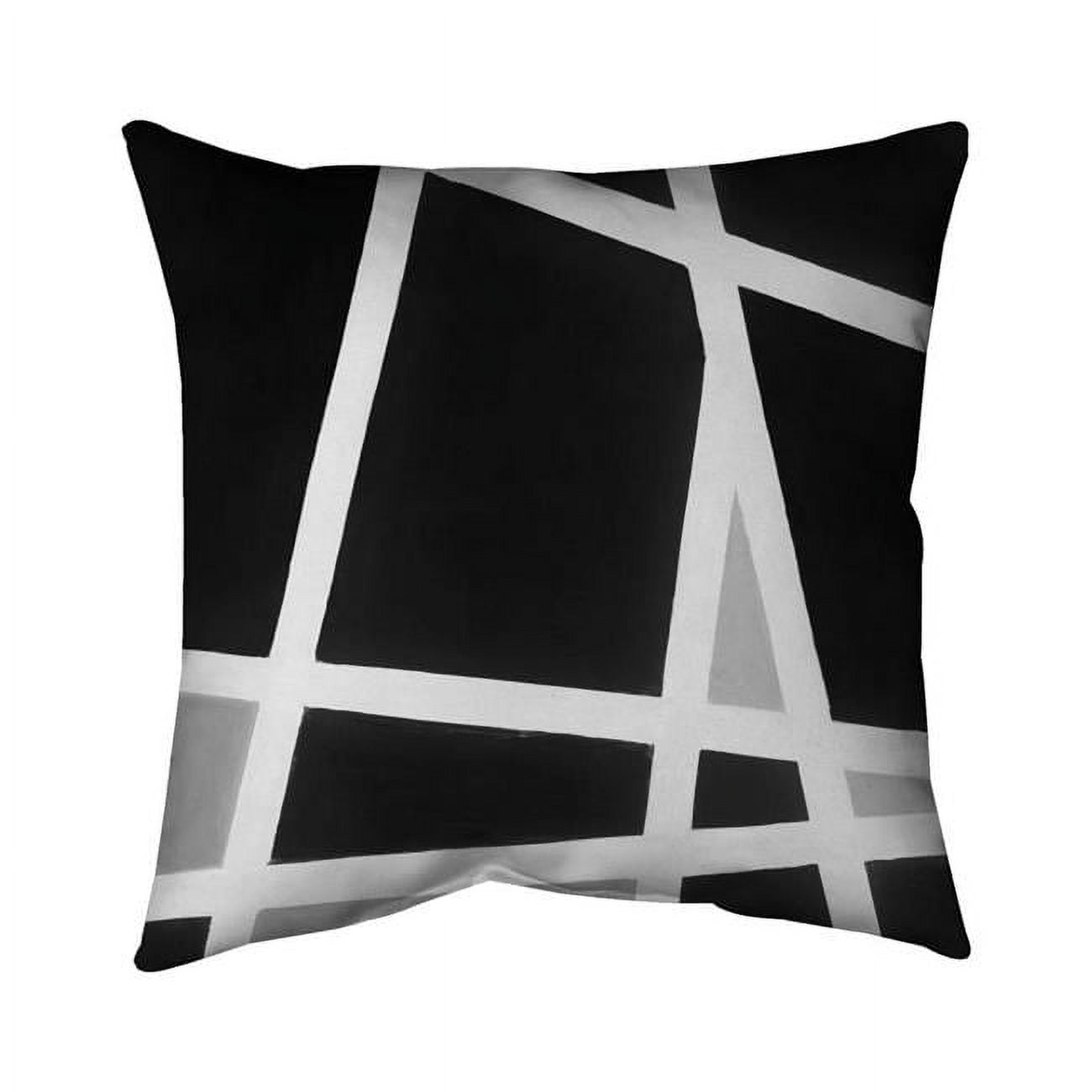 16 x 16 in. Black & White Abstract Lines-Double Sided Print Indoor Pillow Cover