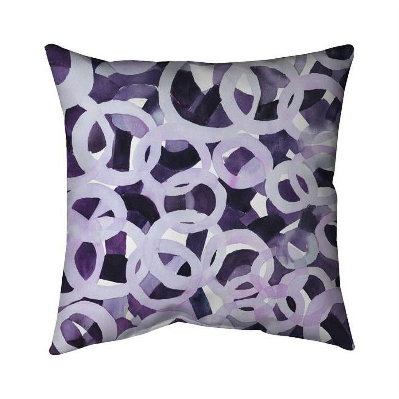 16 x 16 in. Abstract Purple Circles-Double Sided Print Indoor Pillow Cover