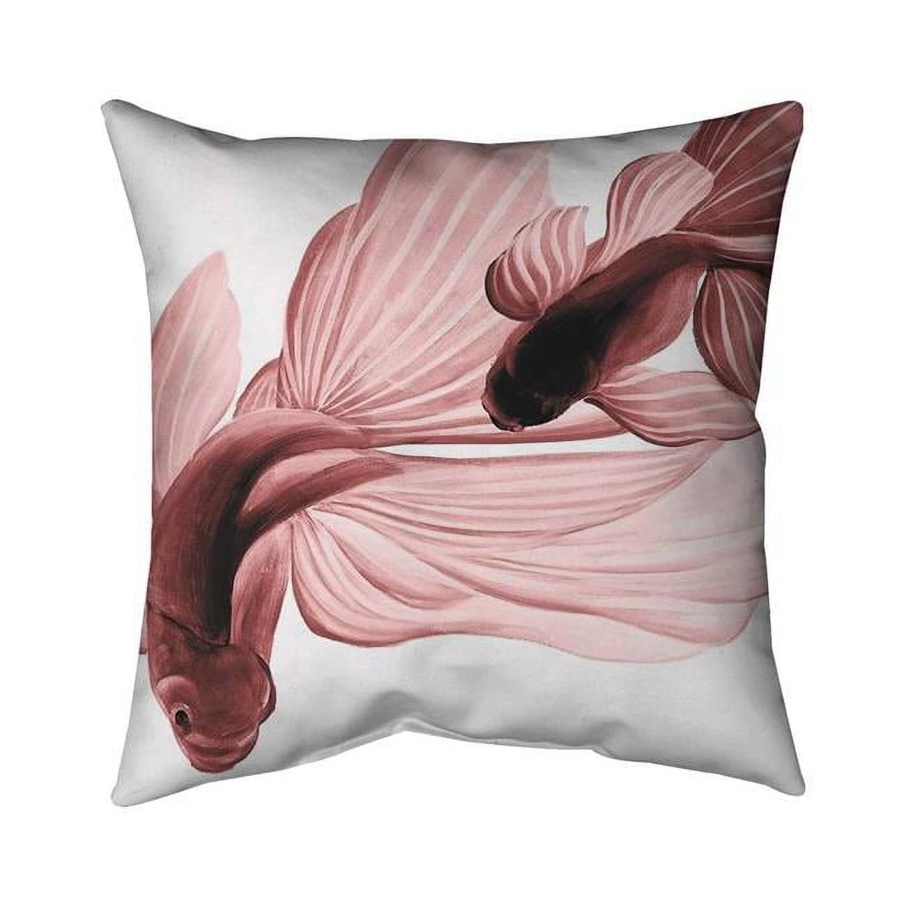 18 x 18 in. Red Betta Fish-Double Sided Print Indoor Pillow