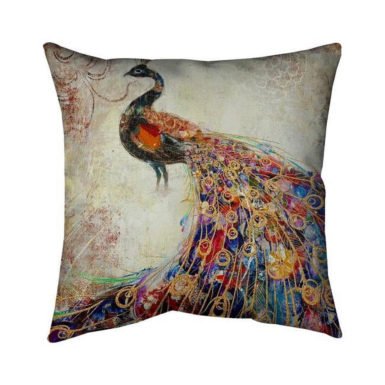 16 x 16 in. Majestic Peacock-Double Sided Print Indoor Pillow Cover