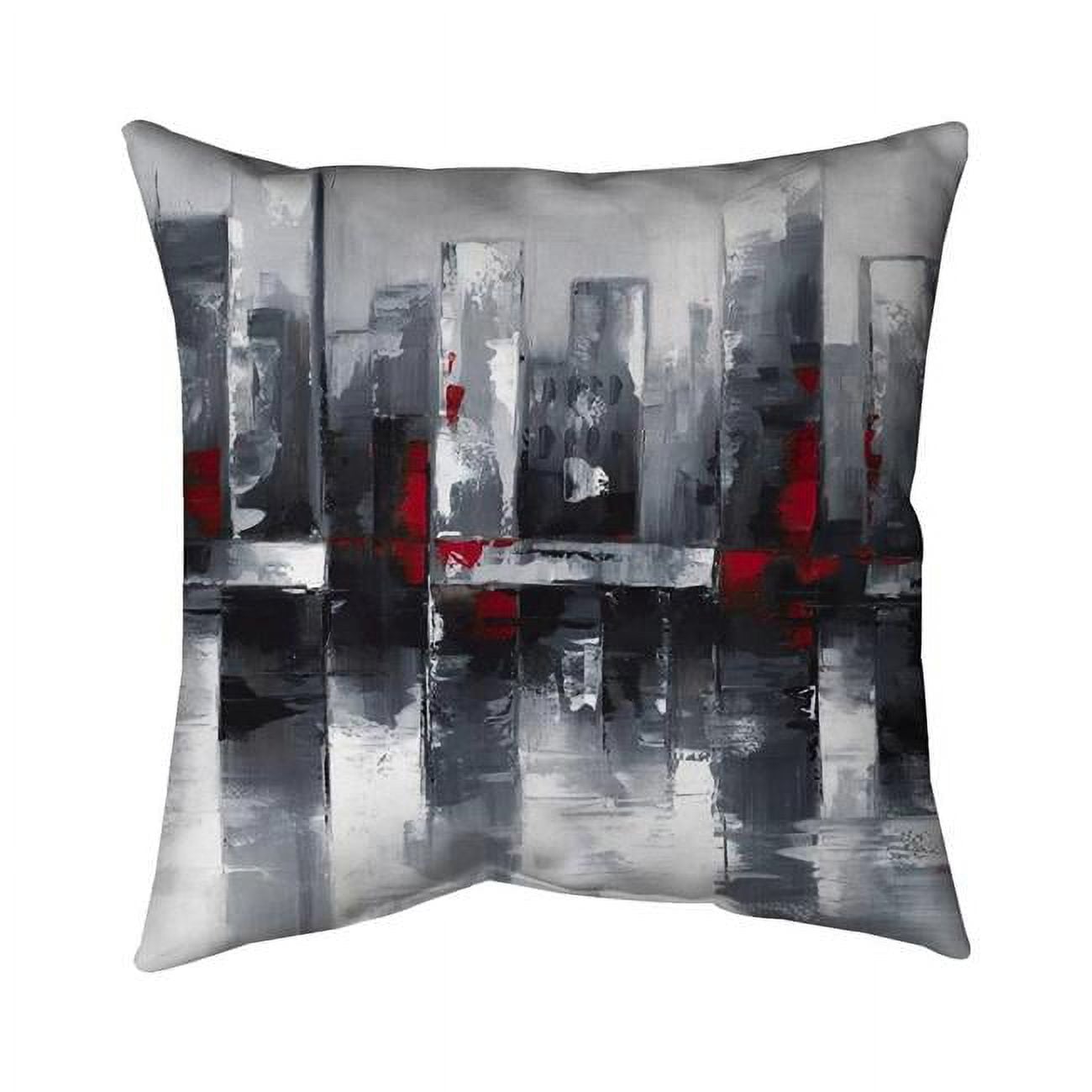 16 x 16 in. Abstract Cityscape-Double Sided Print Indoor Pillow Cover