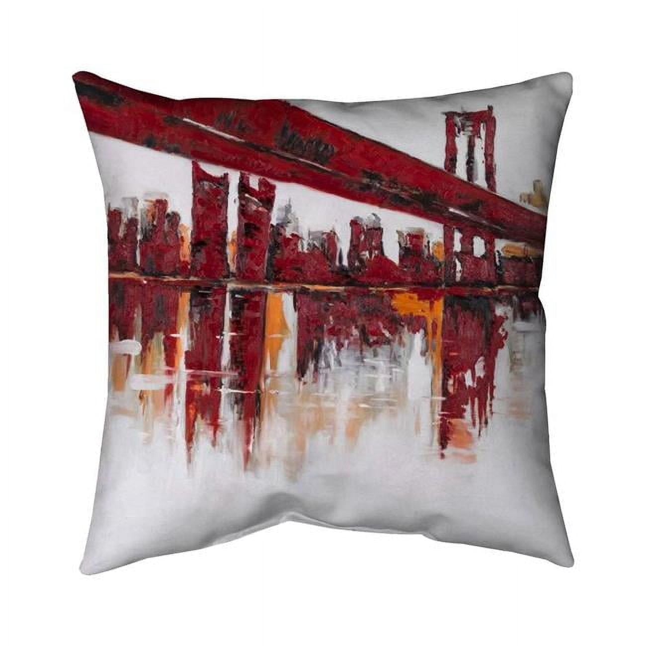 16 x 16 in. Red Bridge-Double Sided Print Indoor Pillow Cover