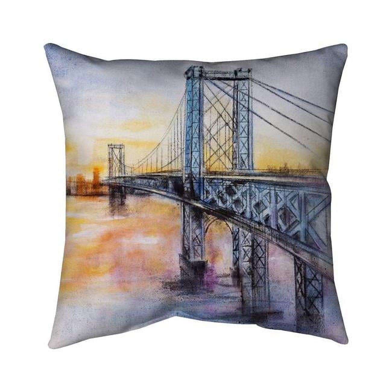 16 x 16 in. Abstract Brooklyn Bridge-Double Sided Print Indoor Pillow Cover