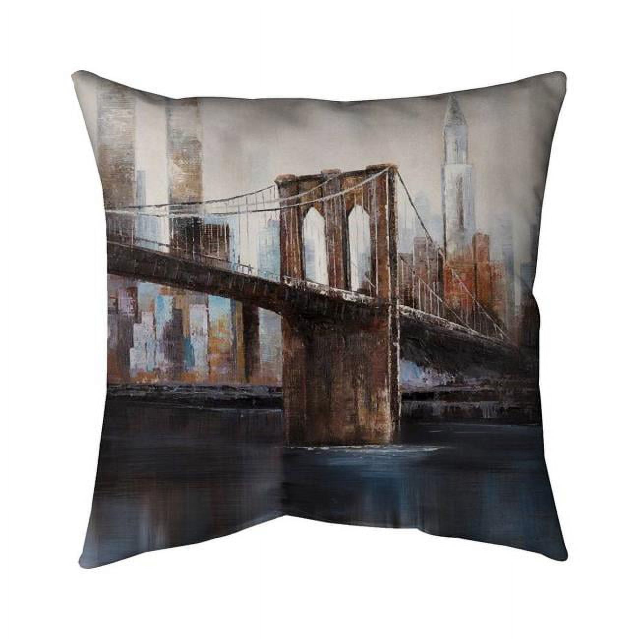 16 x 16 in. Urban Brooklyn Bridge-Double Sided Print Indoor Pillow Cover