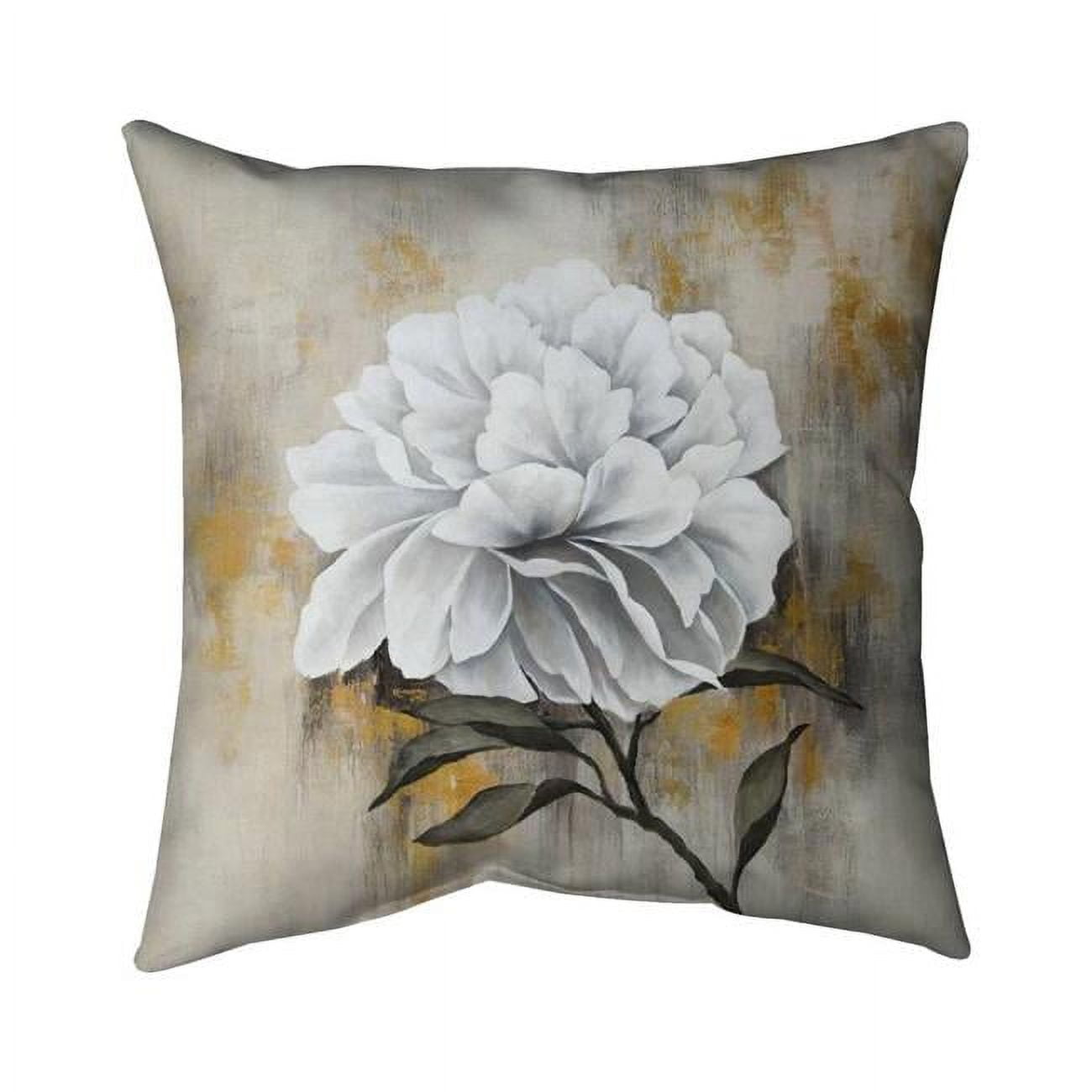 16 x 16 in. White Peony-Double Sided Print Indoor Pillow Cover