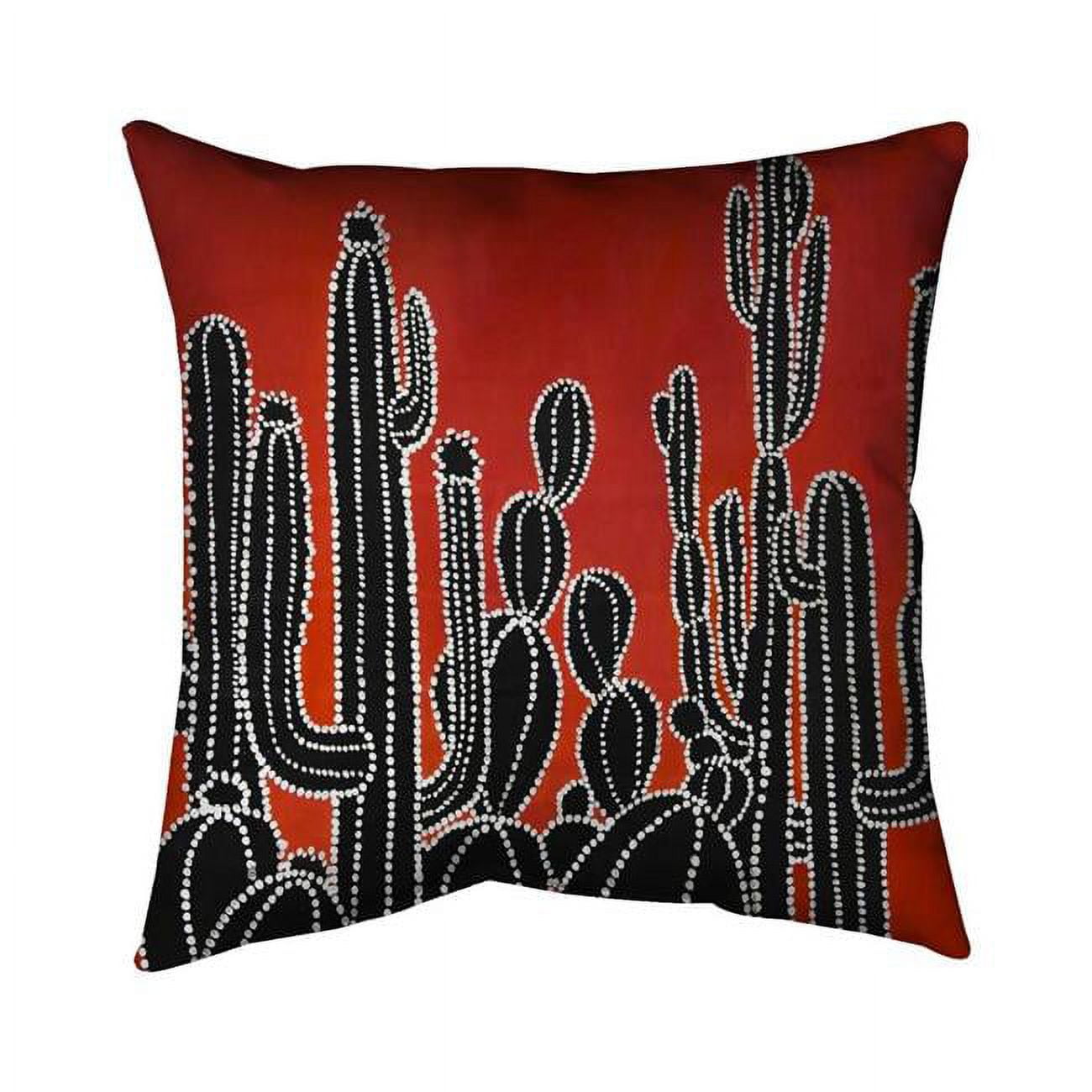 16 x 16 in. Black Tall Cactus-Double Sided Print Indoor Pillow Cover