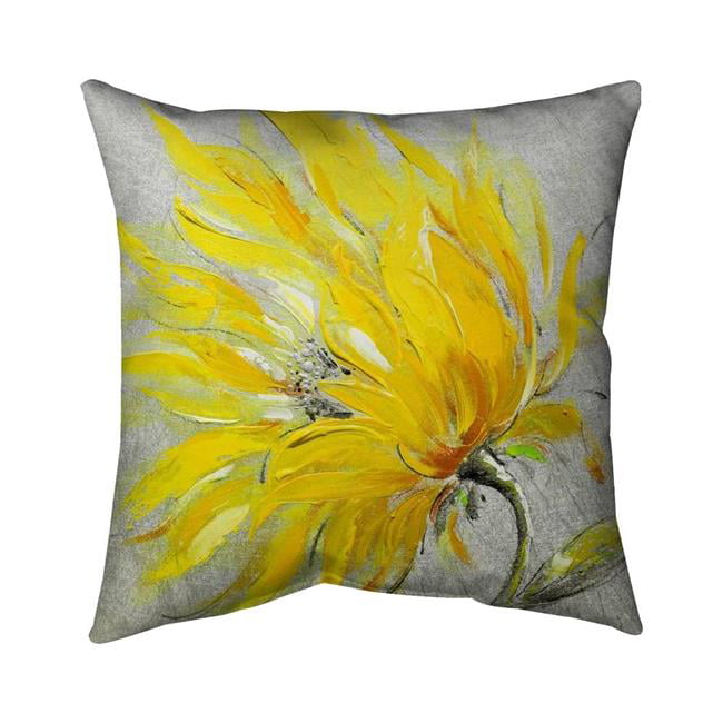 16 x 16 in. Yellow Flower-Double Sided Print Indoor Pillow Cover