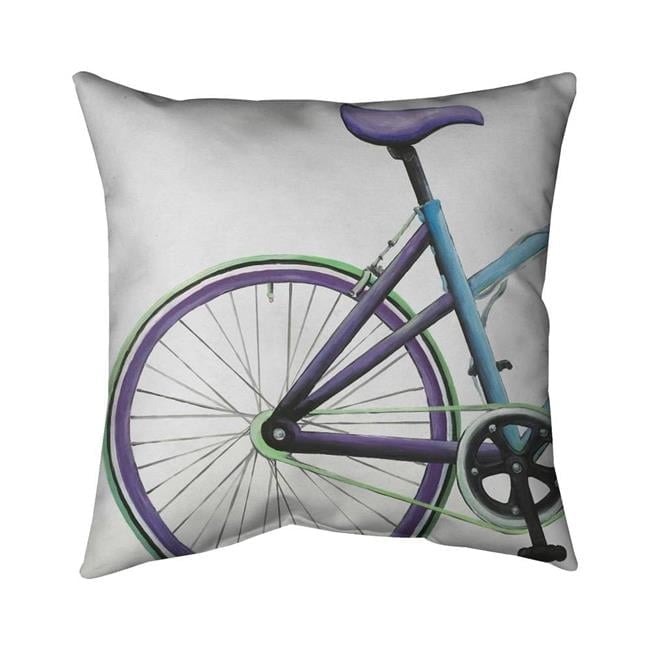 16 x 16 in. Blue & Purple Bike-Double Sided Print Indoor Pillow Cover