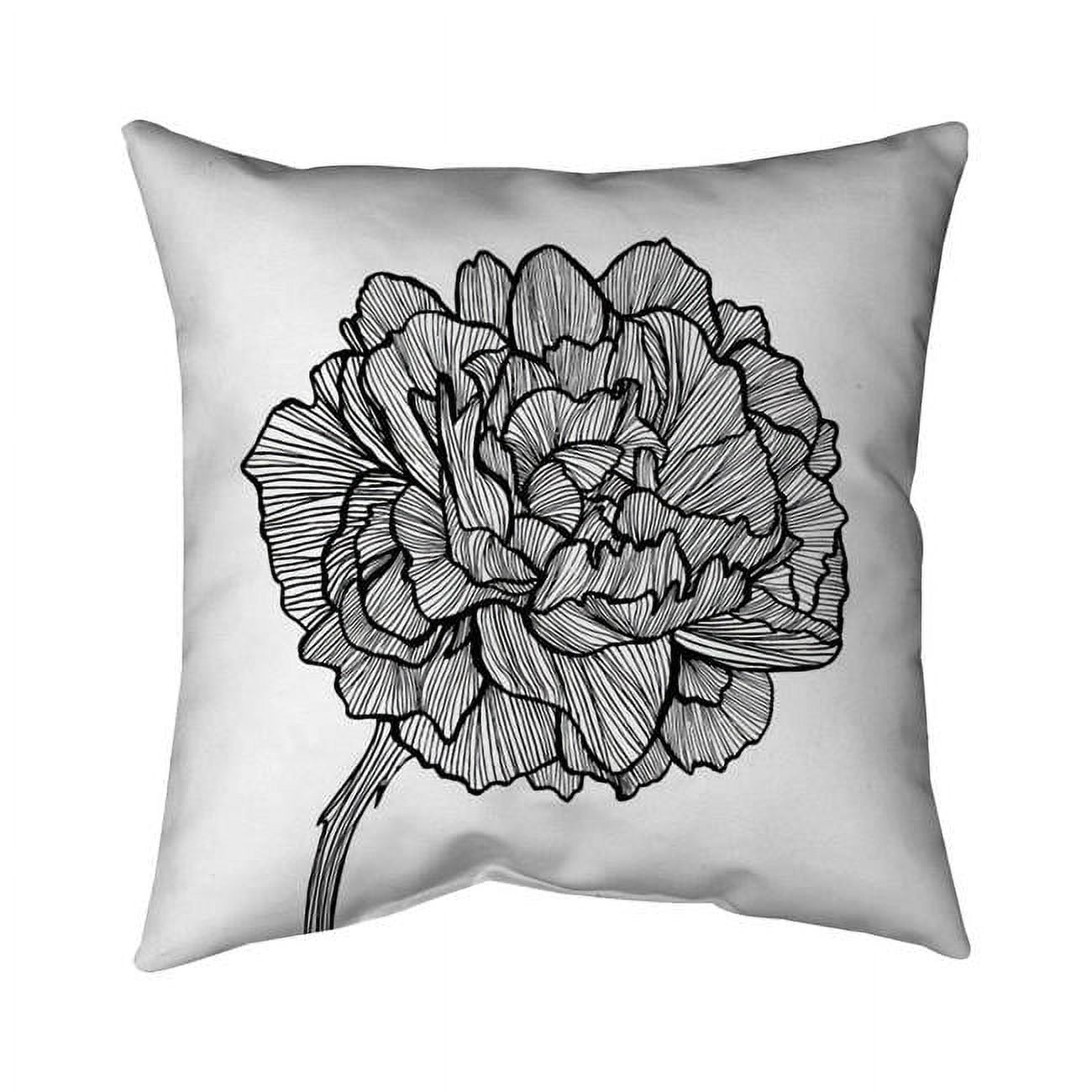 18 x 18 in. Peony Line-Double Sided Print Indoor Pillow Cover
