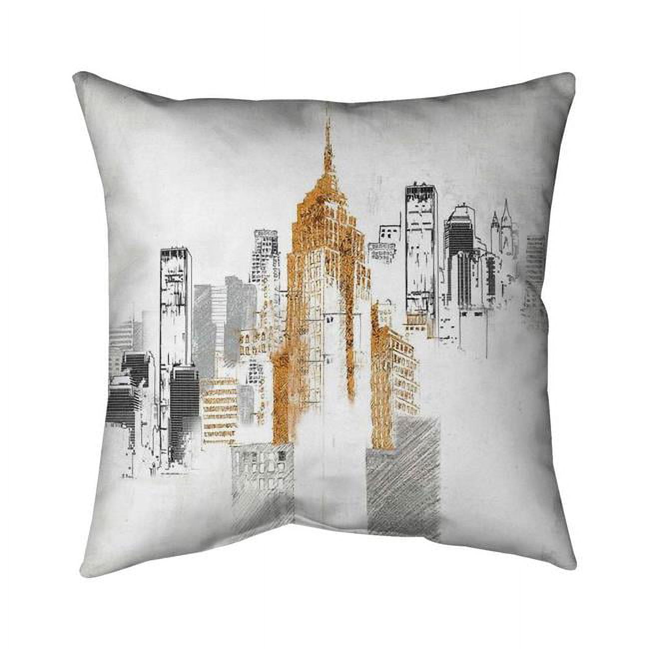 18 x 18 in. Blurry Sketch Style Cityscape-Double Sided Print Indoor Pillow
