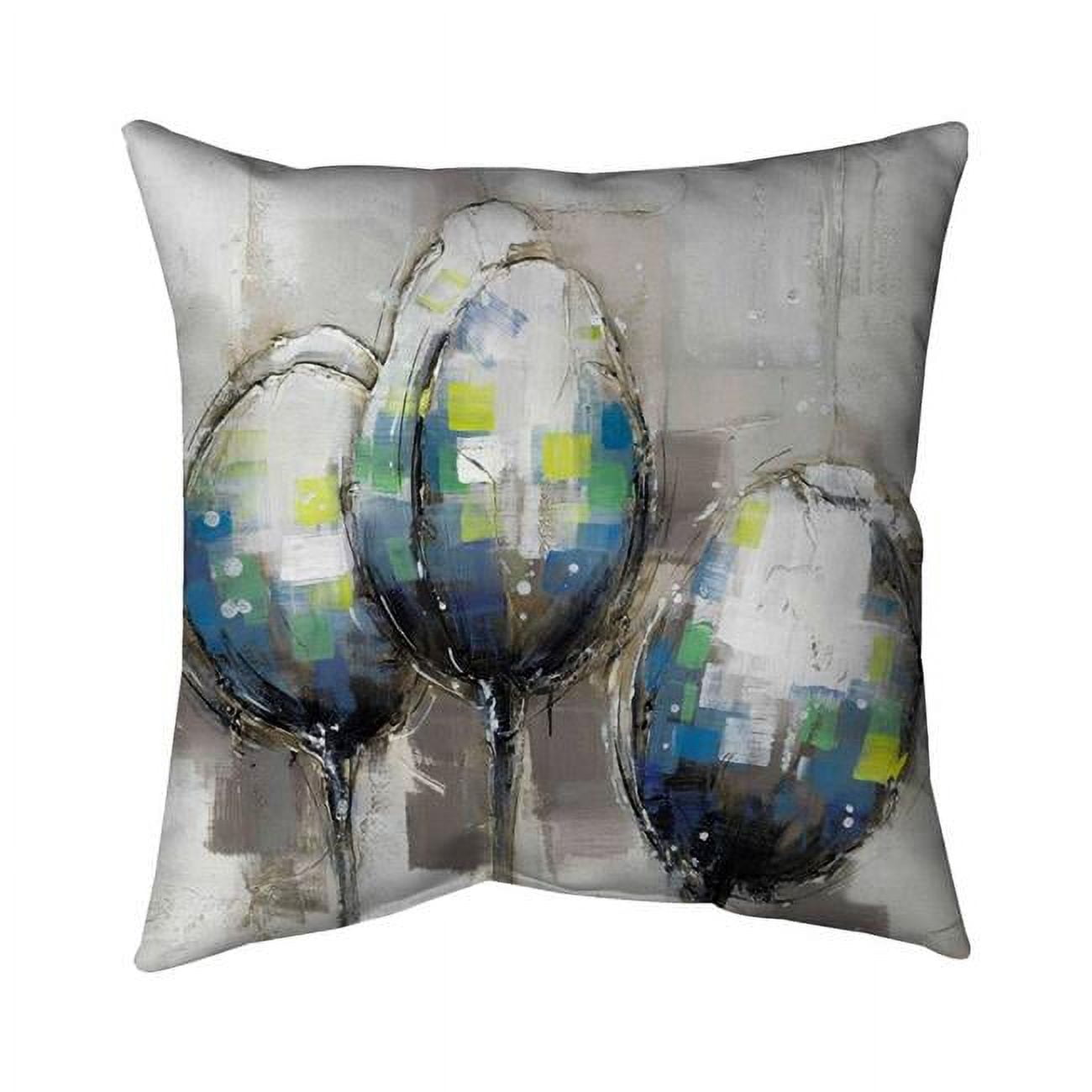 18 x 18 in. Three Abstract Tulips-Double Sided Print Indoor Pillow Cover