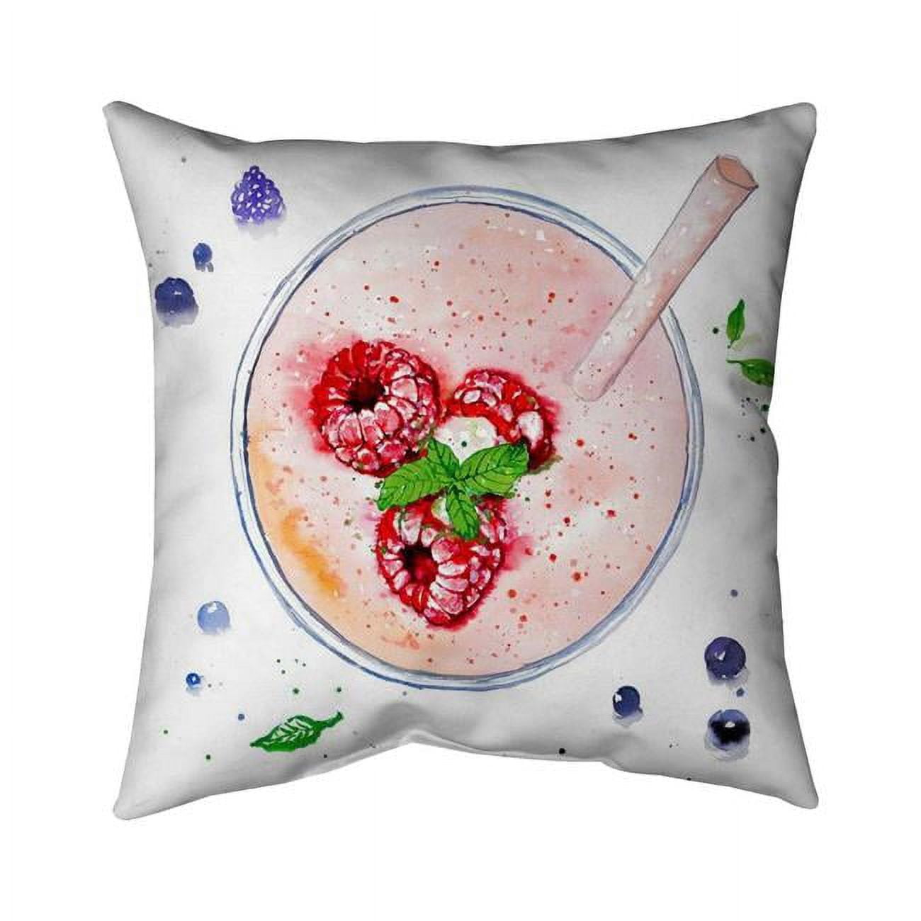 18 x 18 in. Strawberry & Raspberry Smoothie-Double Sided Print Indoor Pillow Cover