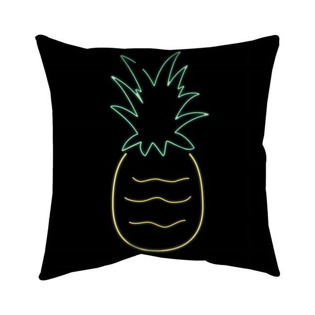 18 x 18 in. Neon Pineapple-Double Sided Print Indoor Pillow Cover