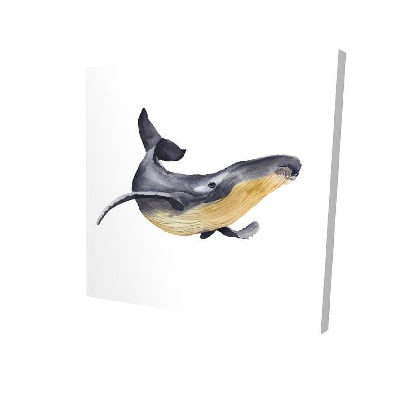 12 x 12 in. Watercolor Blue Whale-Print on Canvas