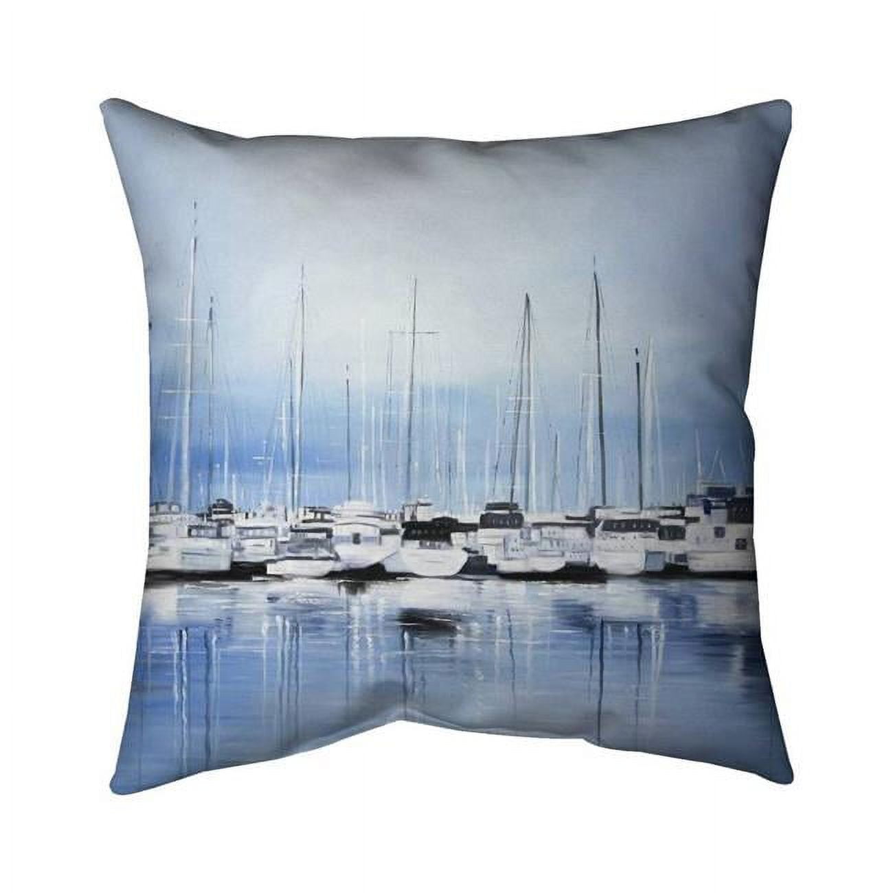 18 x 18 in. Boats At The Dock-Double Sided Print Indoor Pillow