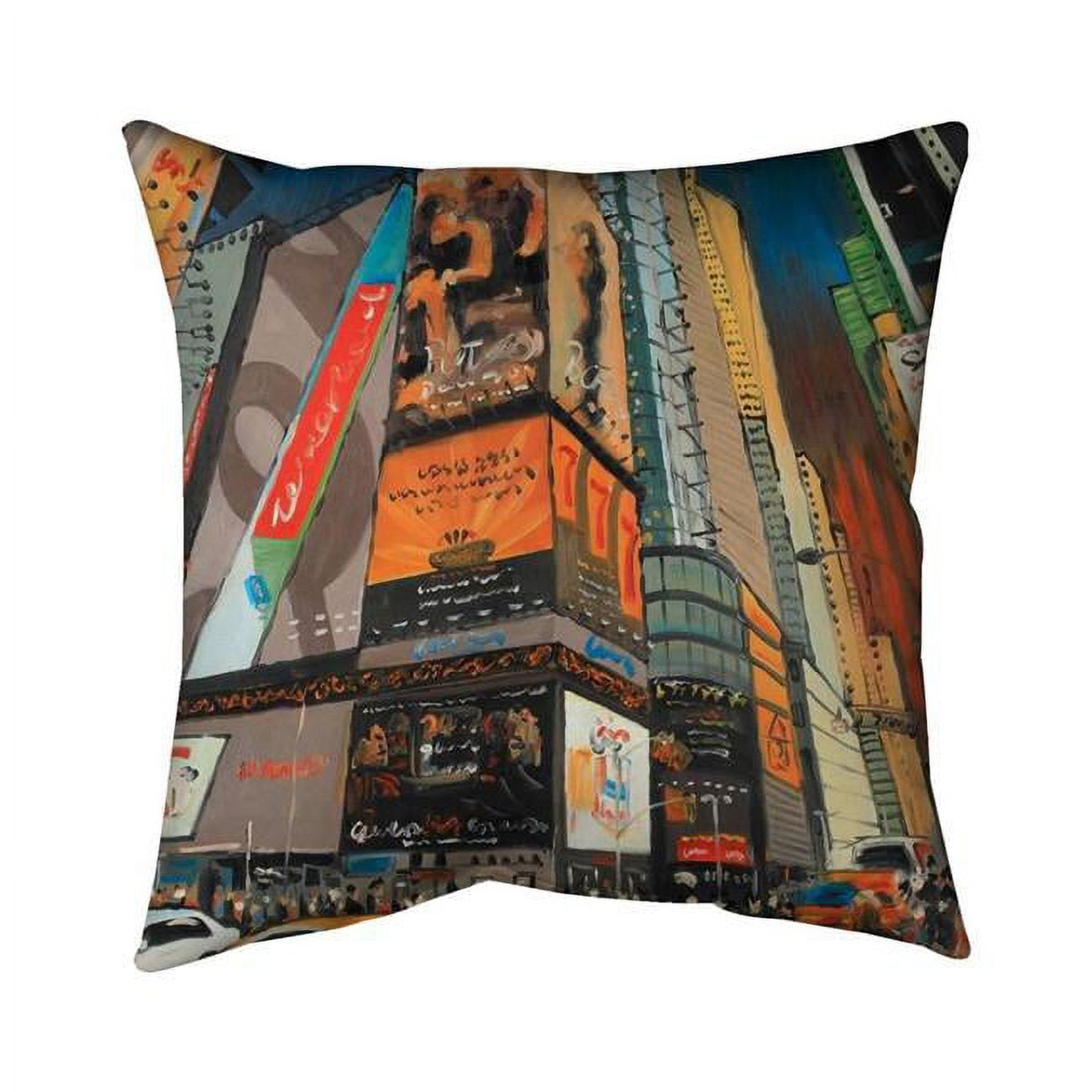 20 x 20 in. Illuminated New York City Street-Double Sided Print Indoor Pillow Cover