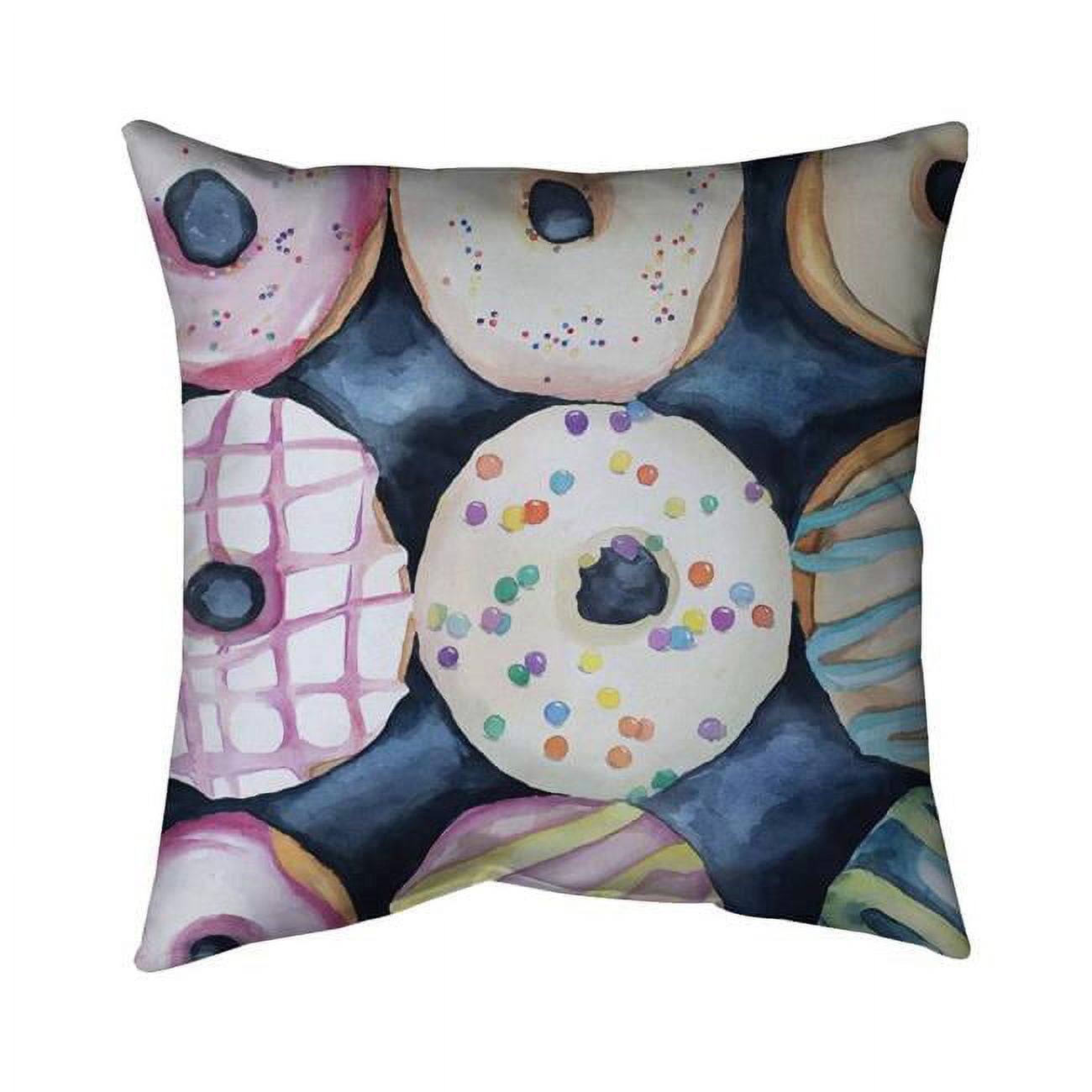 20 x 20 in. Watercolor Delicious Looking Doughtnuts-Double Sided Print Indoor Pillow Cover