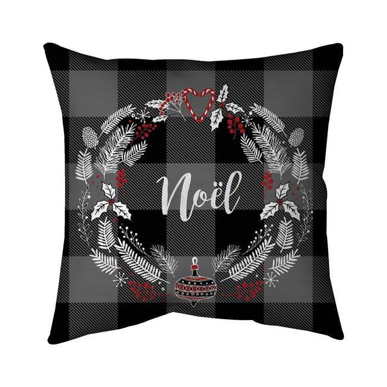 20 x 20 in. Christmas Wreath-Double Sided Print Indoor Pillow Cover