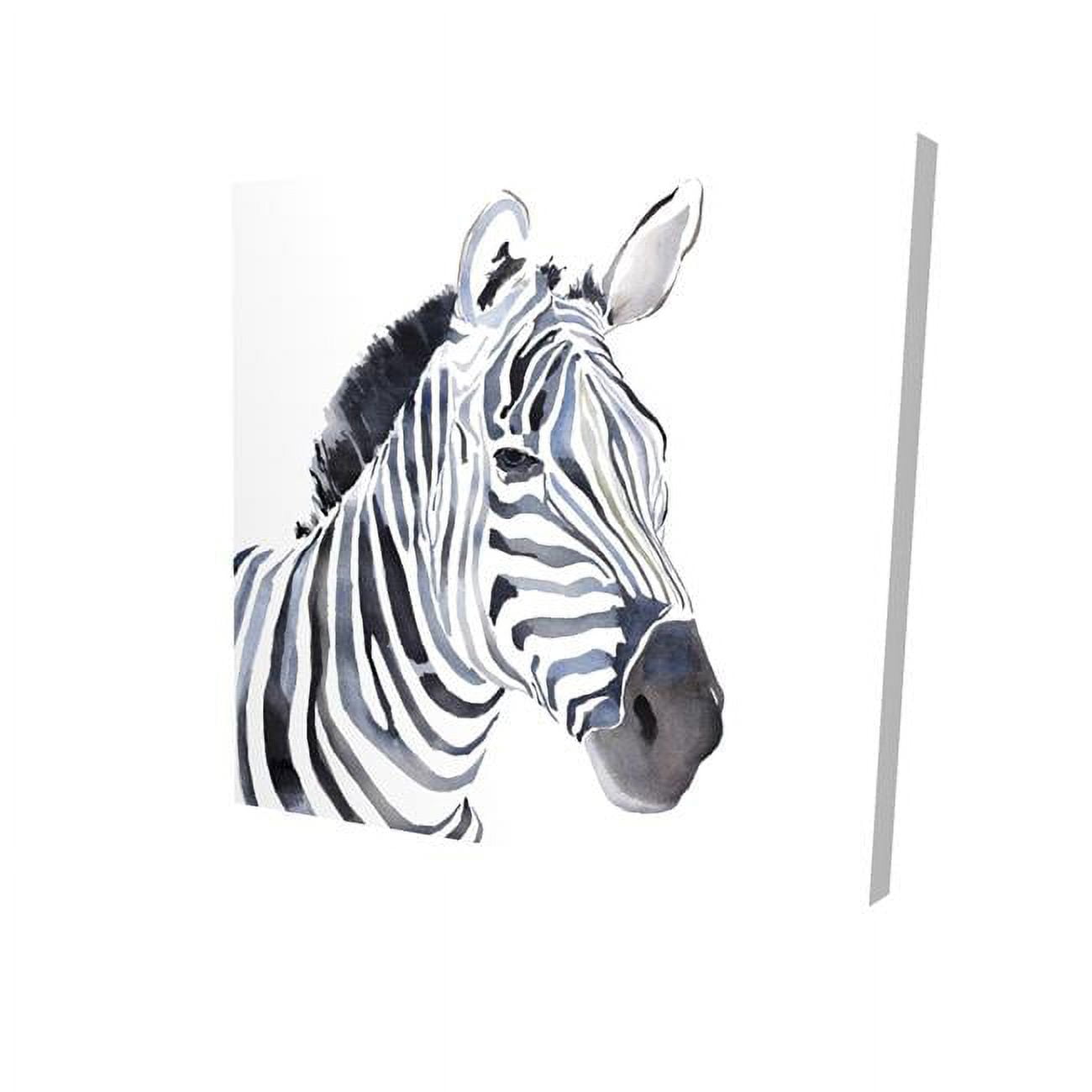 12 x 12 in. Watercolor Zebra-Print on Canvas