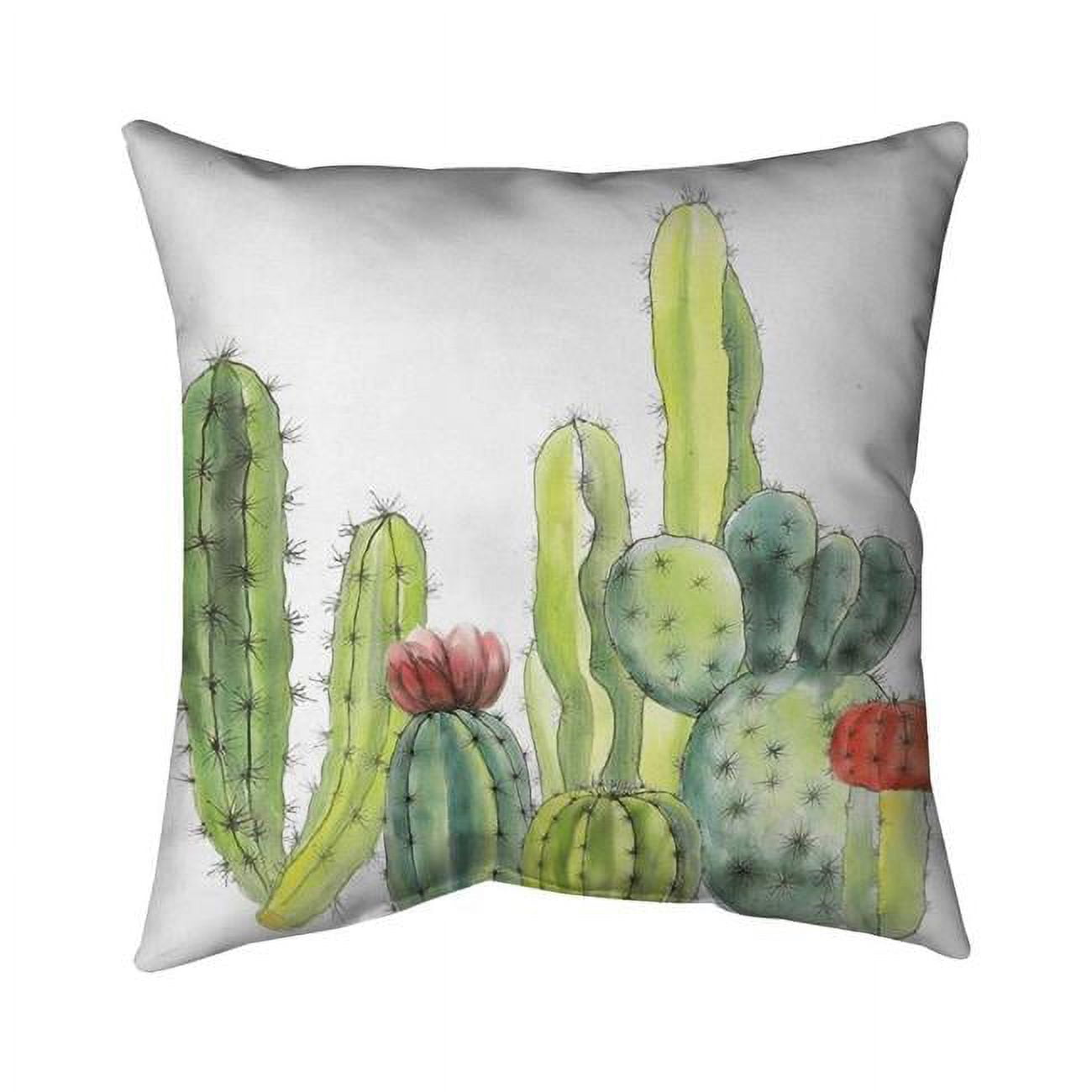 18 x 18 in. Small Cactus-Double Sided Print Indoor Pillow Cover