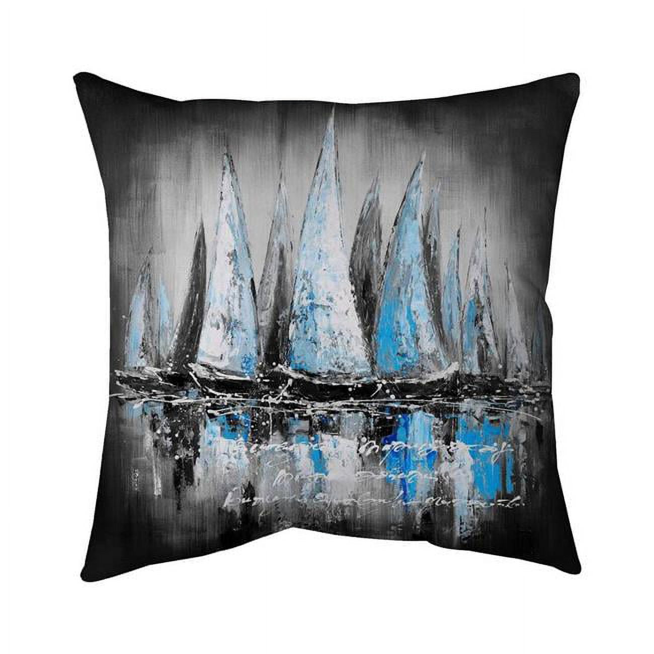 18 x 18 in. Blue Sailboats-Double Sided Print Indoor Pillow