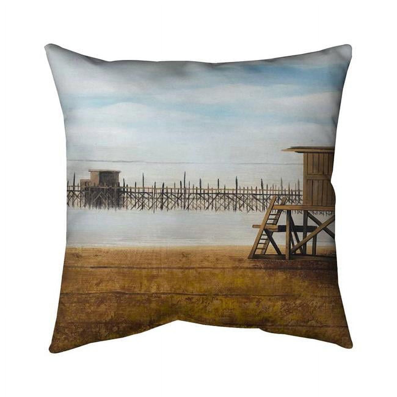18 x 18 in. Lifeguard Tower At The Beach-Double Sided Print Indoor Pillow