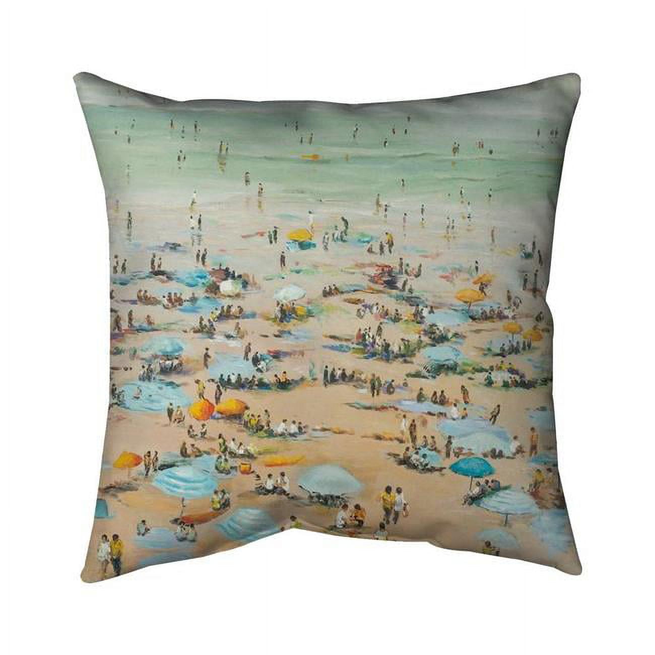 18 x 18 in. People At The Beach-Double Sided Print Indoor Pillow