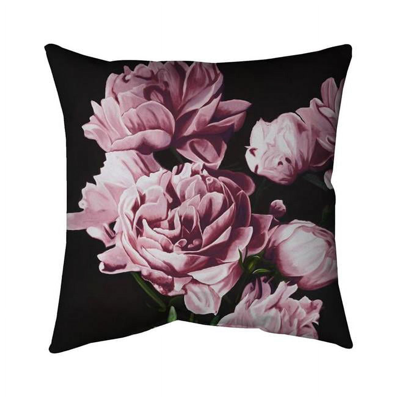 18 x 18 in. Pink Peonies-Double Sided Print Indoor Pillow Cover