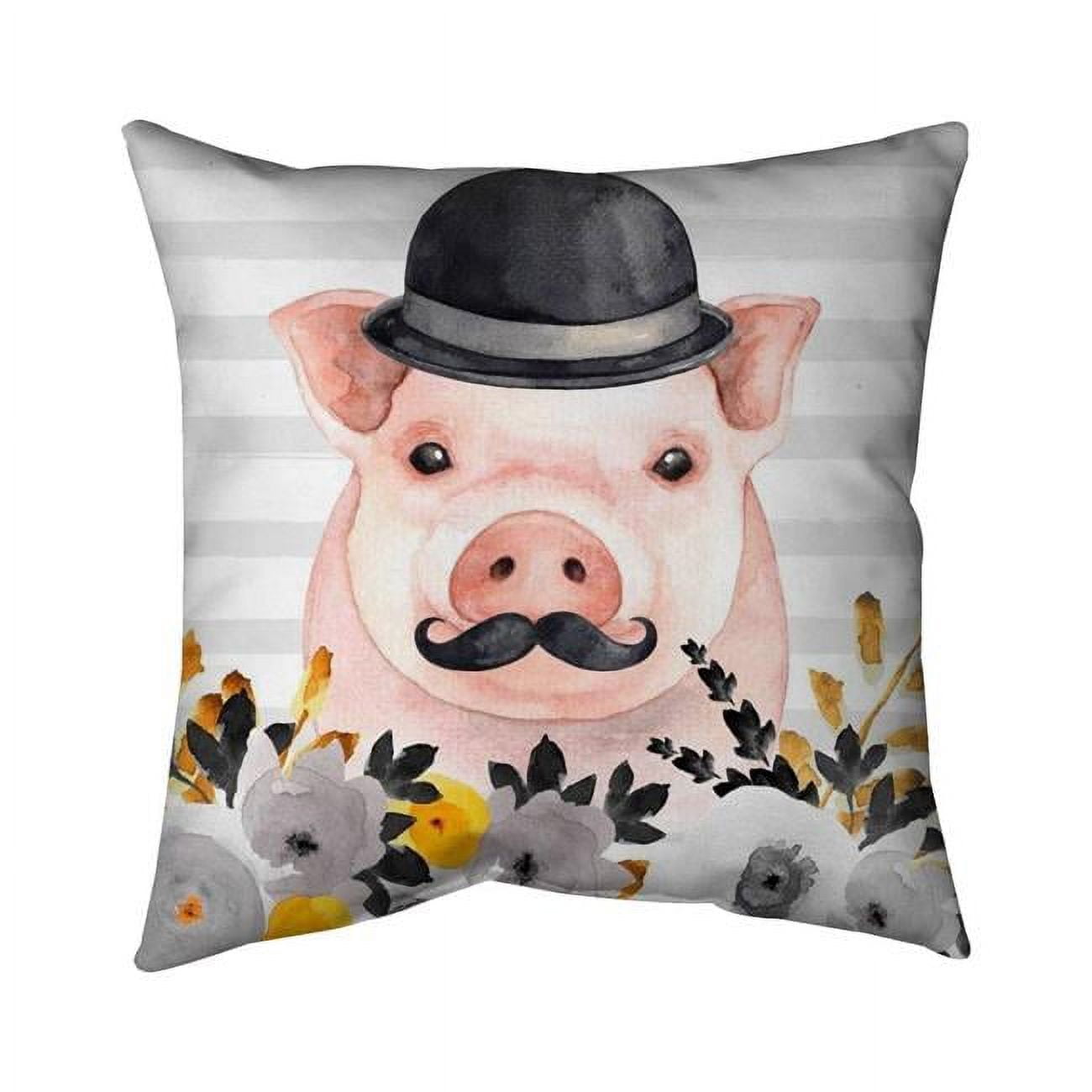 20 x 20 in. Small Detective Pig-Double Sided Print Indoor Pillow Cover