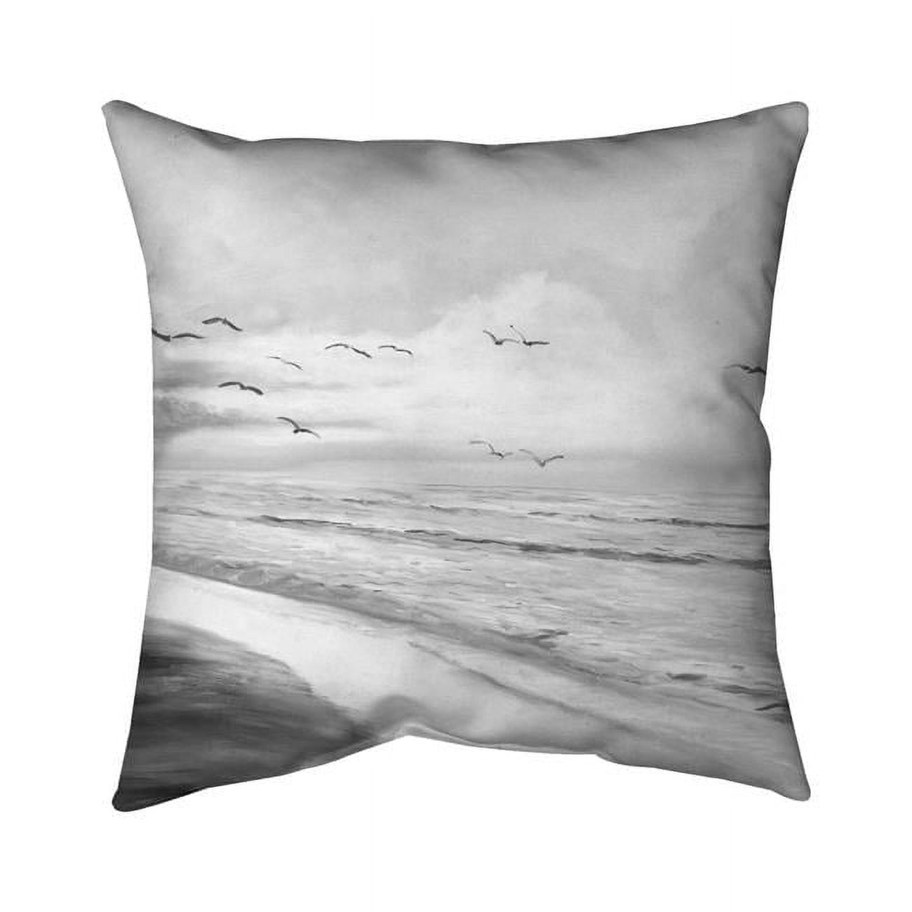 18 x 18 in. Monochrome Tropical Sunset-Double Sided Print Indoor Pillow