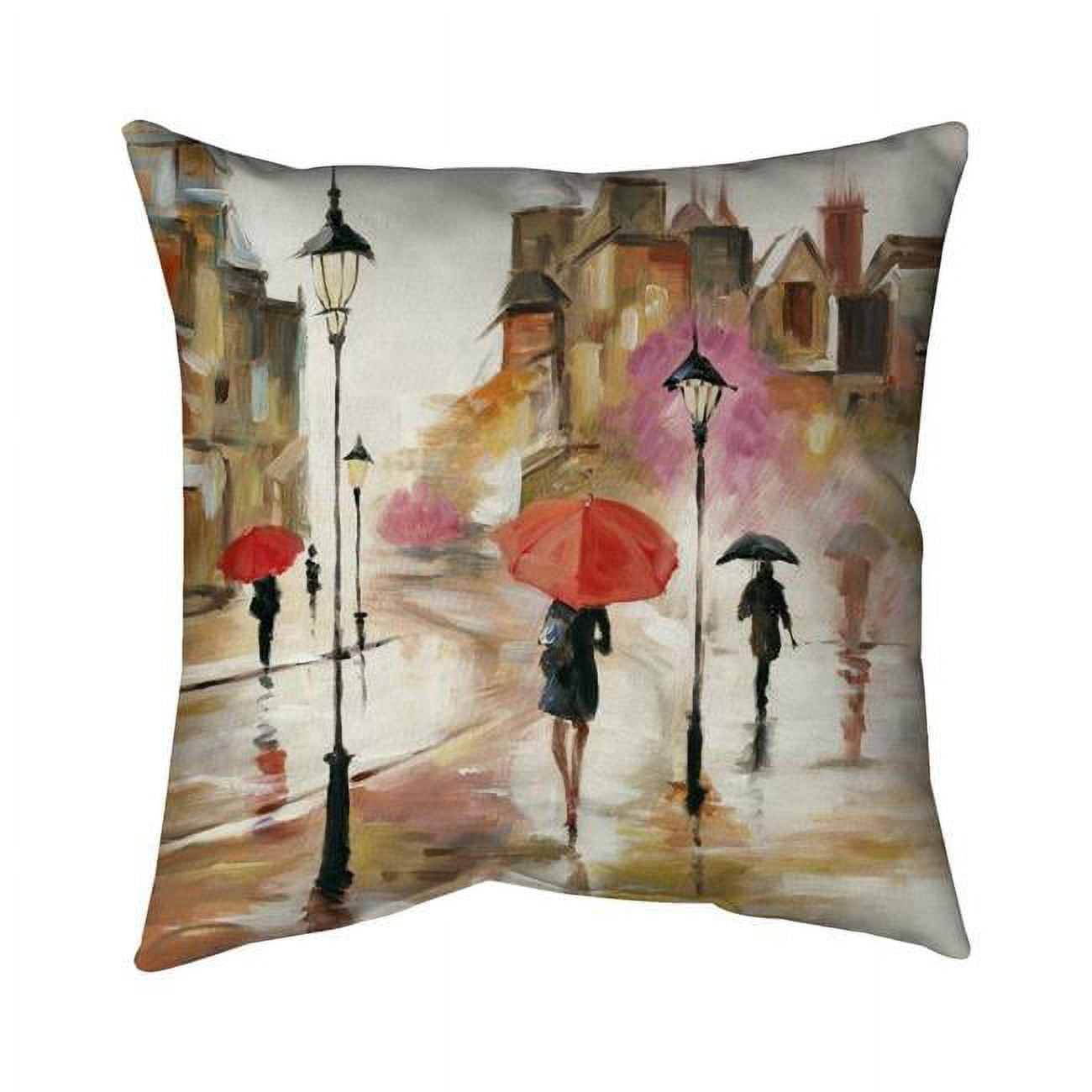 5543-2020-CI2 20 x 20 in. Passersby Under Their Umbrellas-Double Sided Print Indoor Pillow Cover