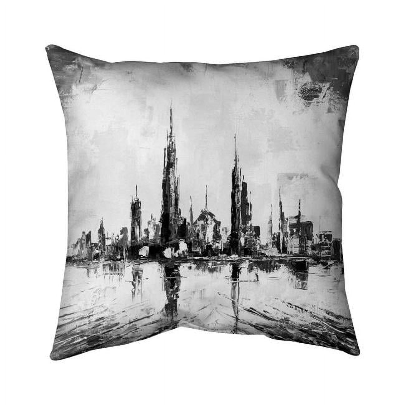 20 x 20 in. Abstract & Texturized Mono City-Double Sided Print Indoor Pillow Cover