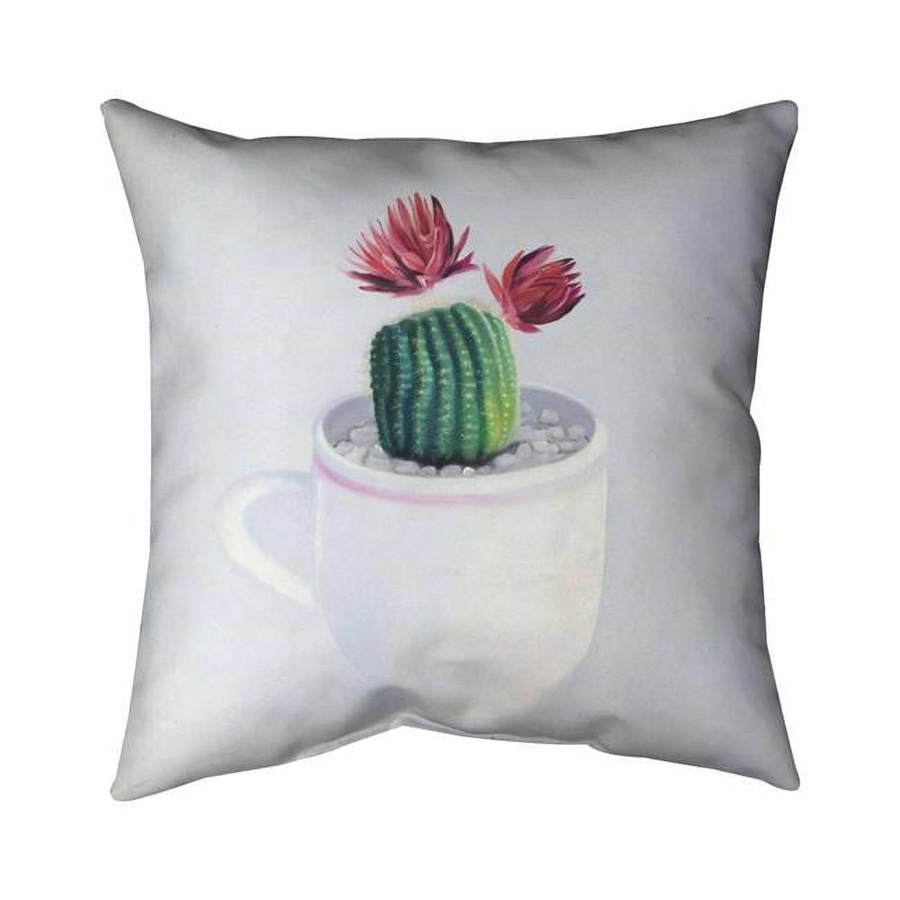 20 x 20 in. Mini Cactus In A Cup-Double Sided Print Indoor Pillow Cover