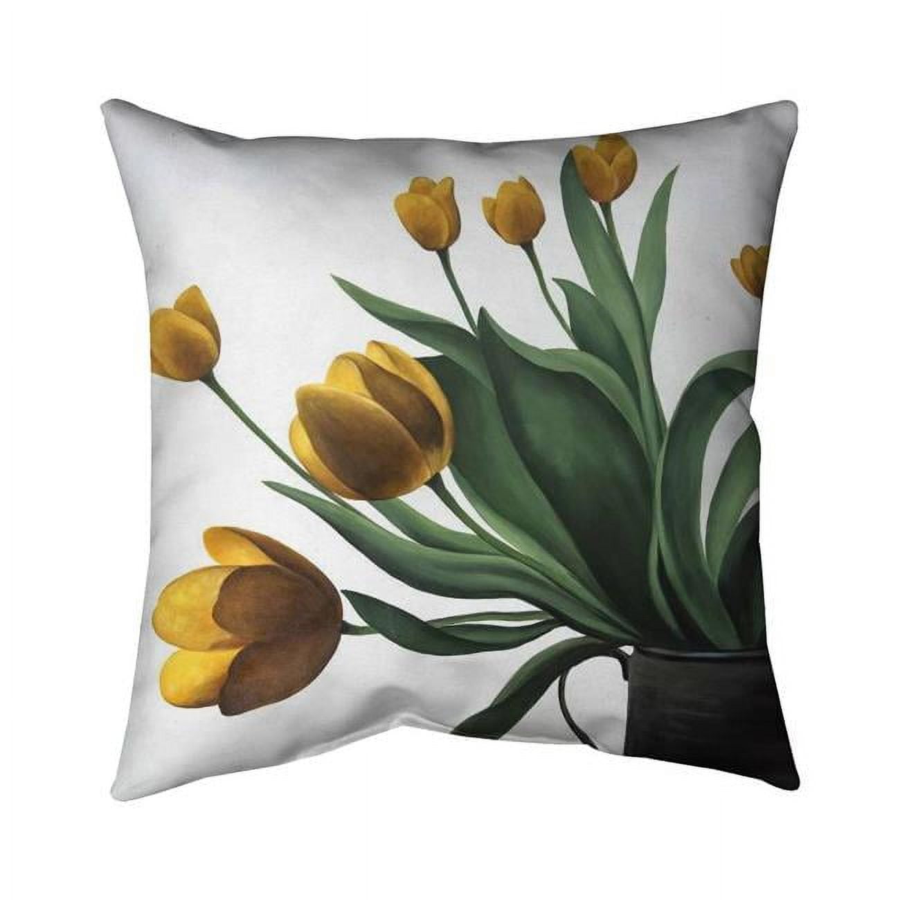 20 x 20 in. Yellow Tulips-Double Sided Print Indoor Pillow Cover