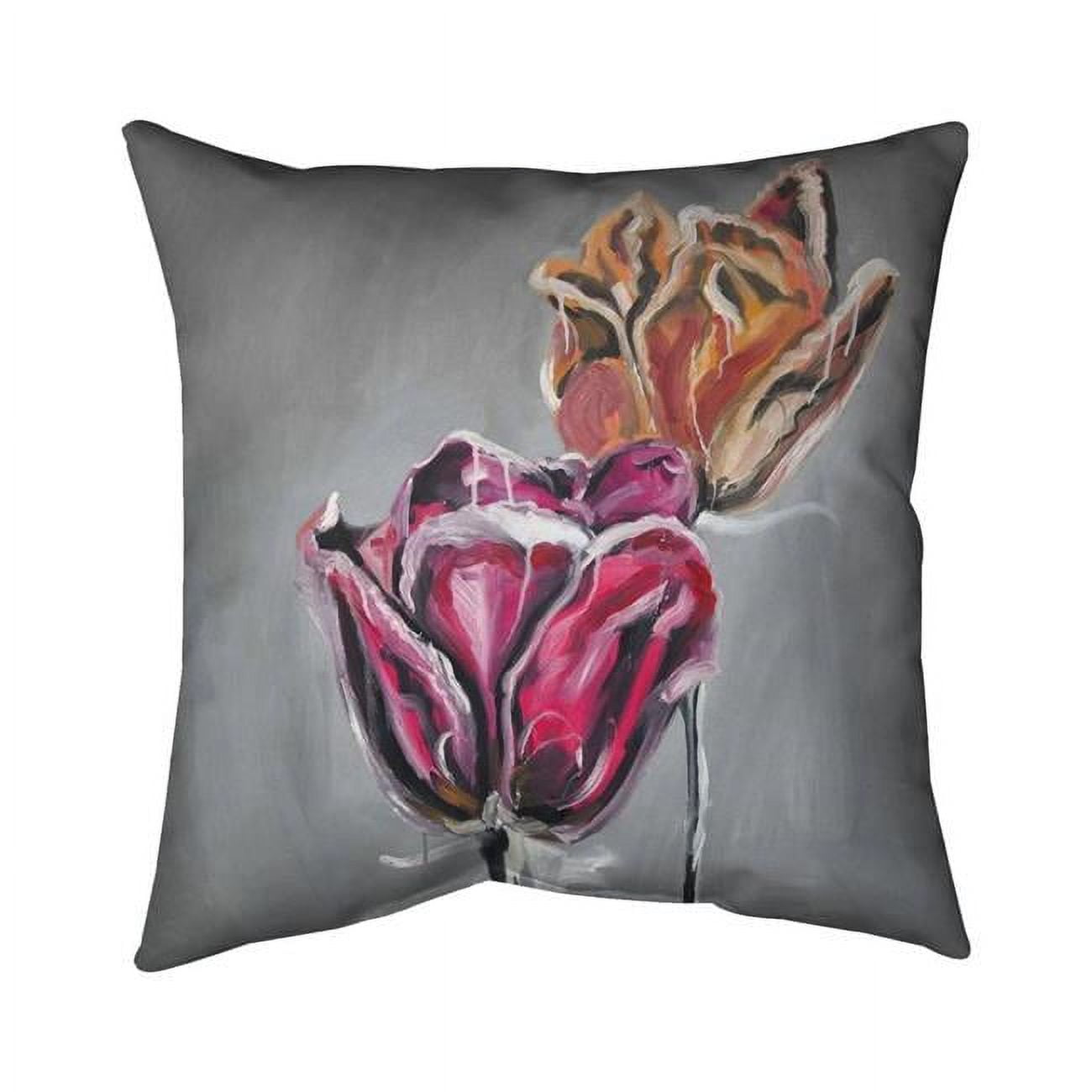 20 x 20 in. Abstract Tulips-Double Sided Print Indoor Pillow Cover