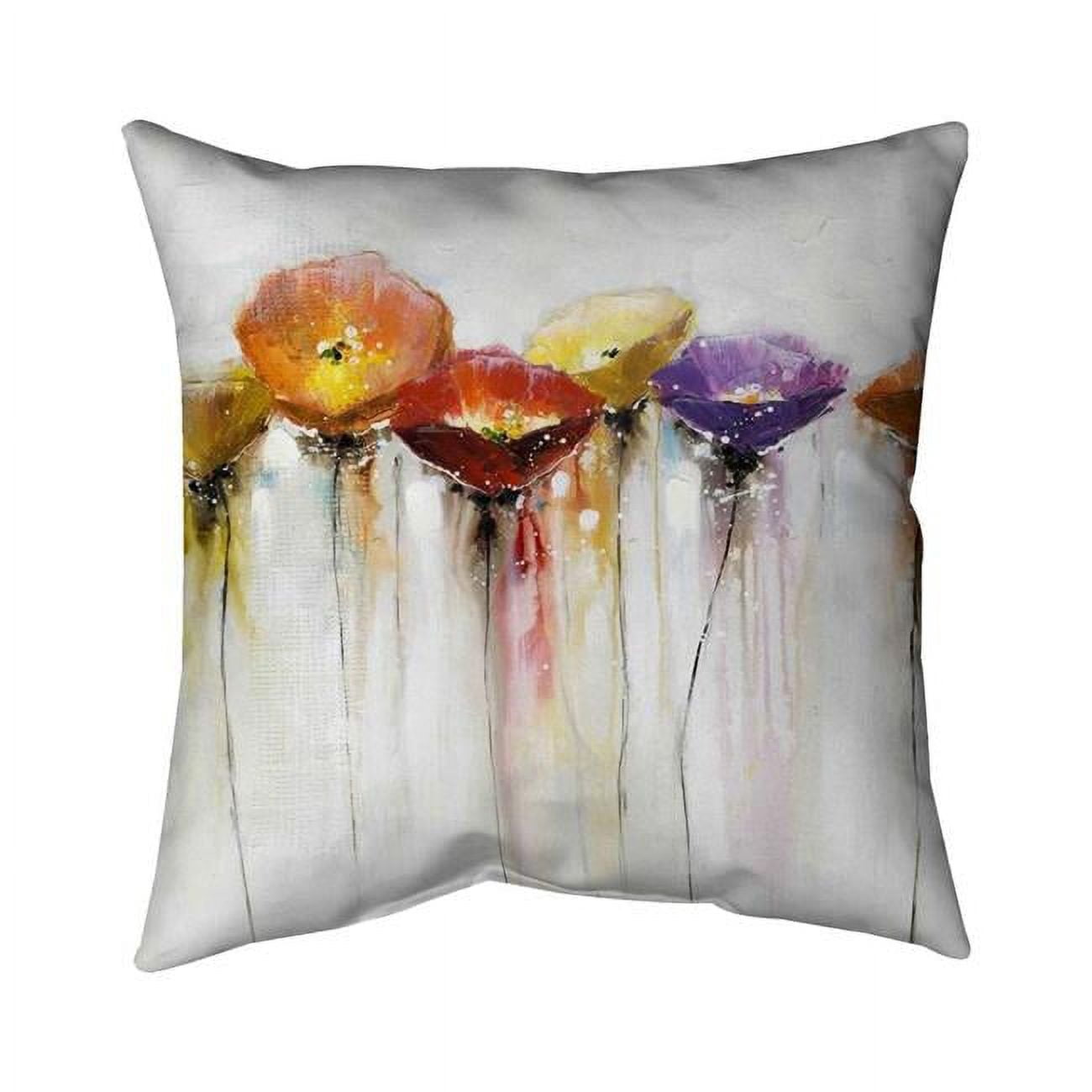 20 x 20 in. Multiple Colorful Abstract Flowers-Double Sided Print Indoor Pillow Cover