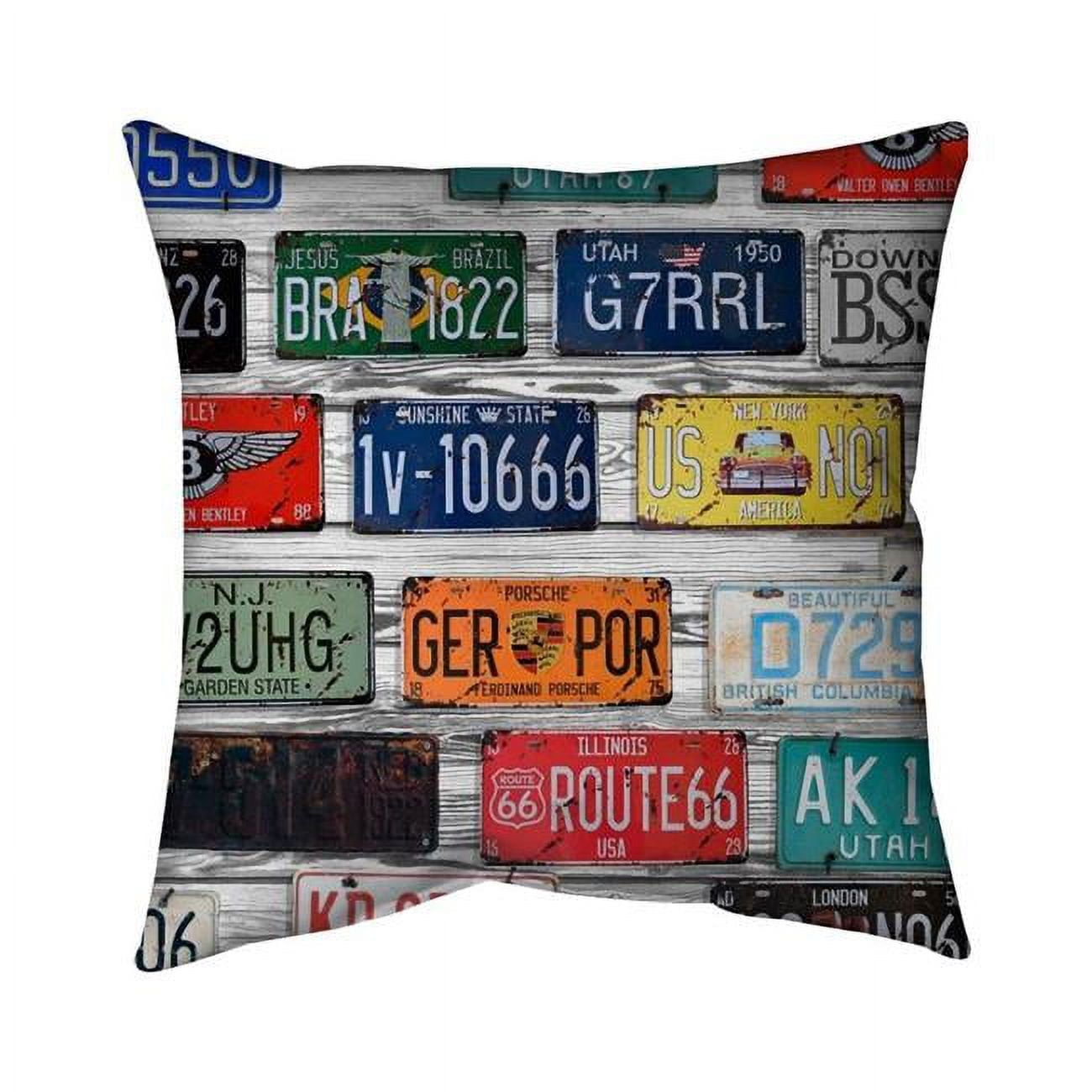20 x 20 in. Number Plates-Double Sided Print Indoor Pillow Cover