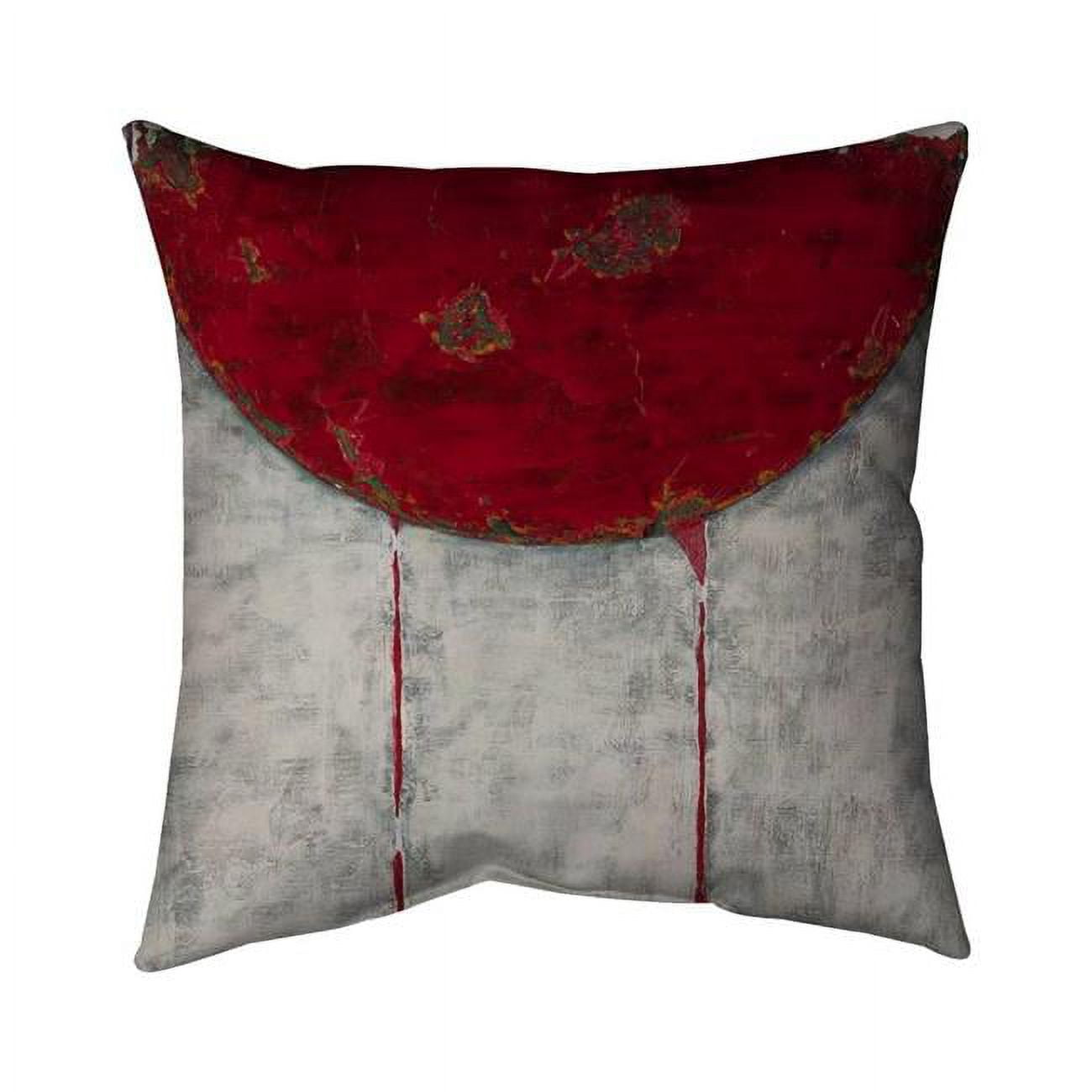 26 x 26 in. Red Half Circle-Double Sided Print Indoor Pillow Cover