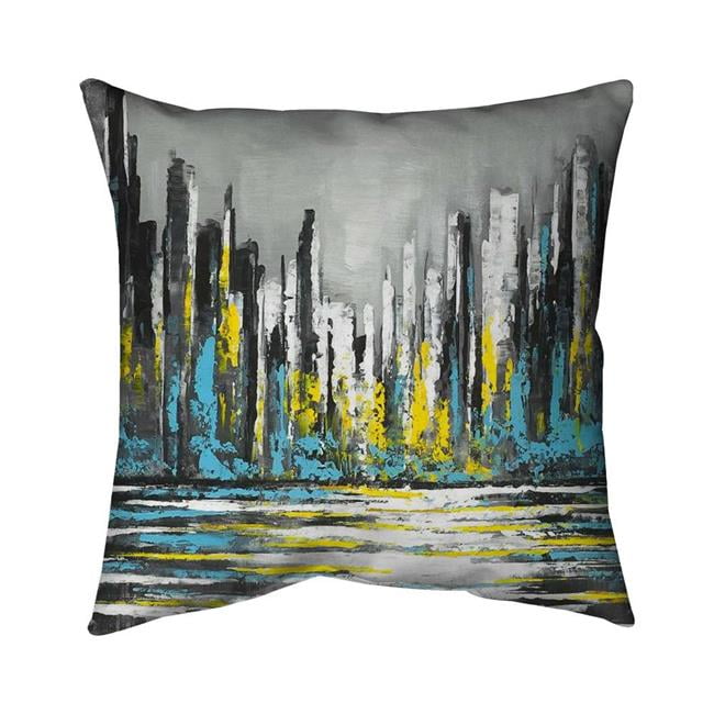 26 x 26 in. Abstract Blue Skyline-Double Sided Print Indoor Pillow Cover