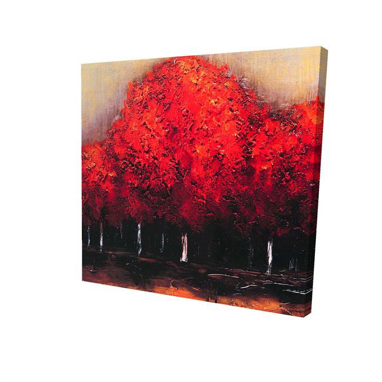 8 x 8 in. Red Dark Trees-Print on Canvas