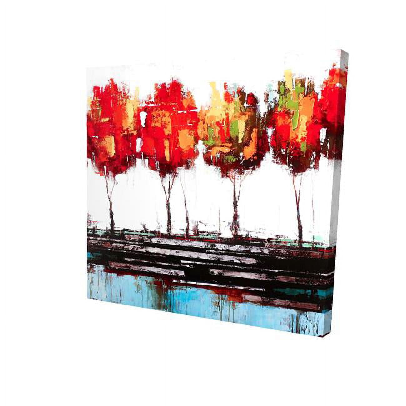 8 x 8 in. Abstract Industrial Style Trees-Print on Canvas