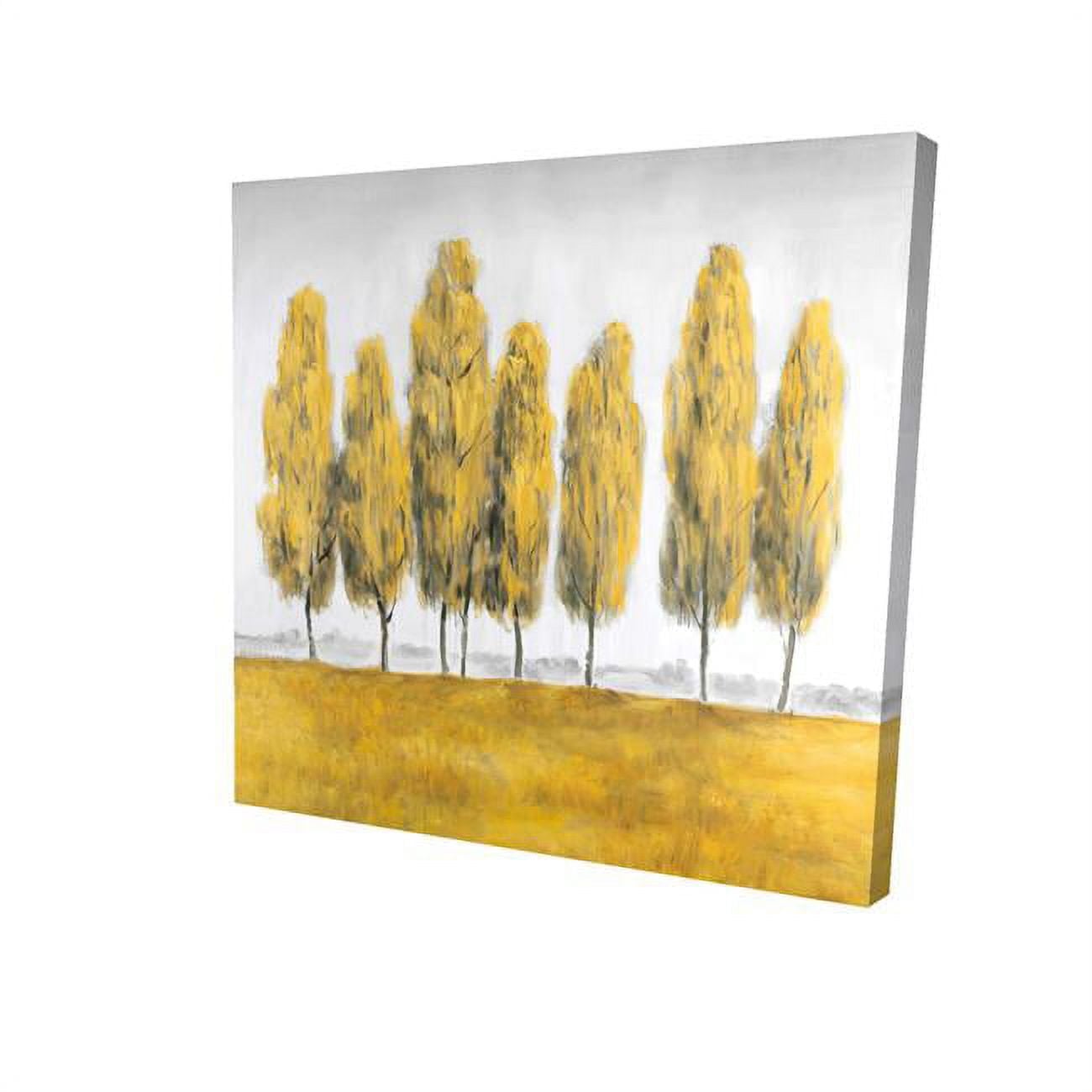 8 x 8 in. Abstract Yellow Trees-Print on Canvas
