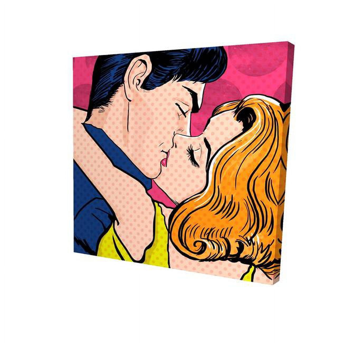 8 x 8 in. Pop Art Style Couple-Print on Canvas