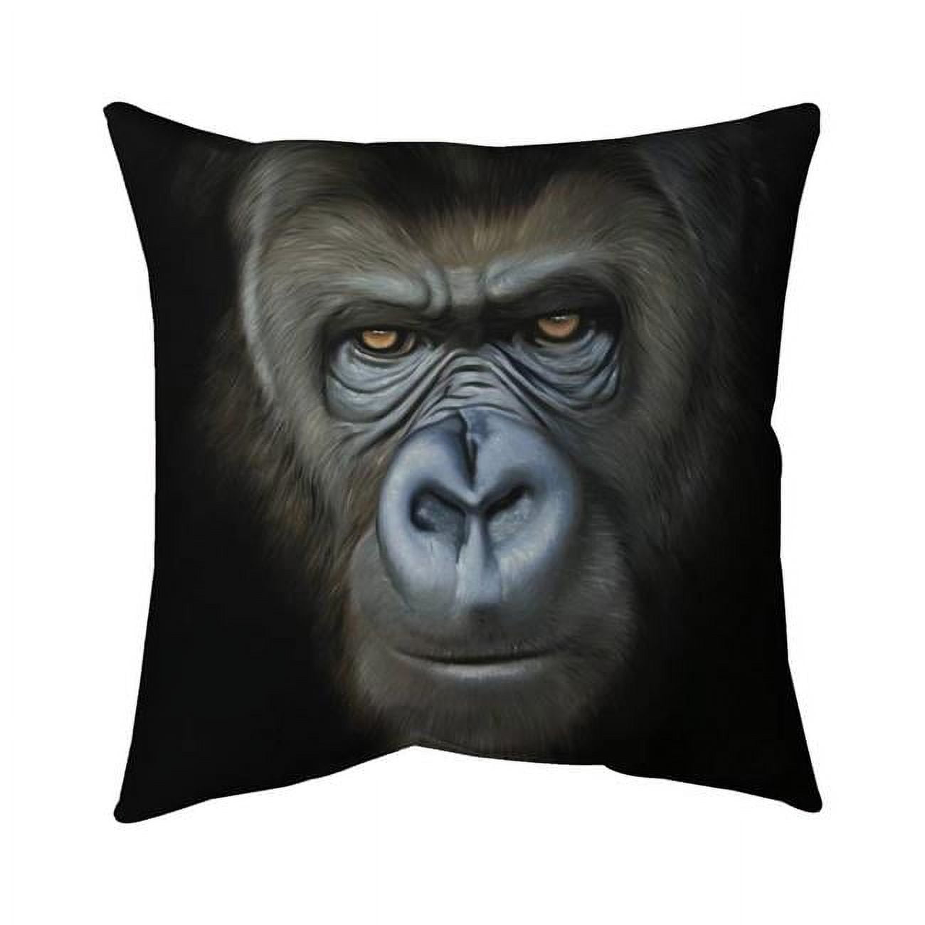 18 x 18 in. Gorilla Face-Double Sided Print Indoor Pillow Cover