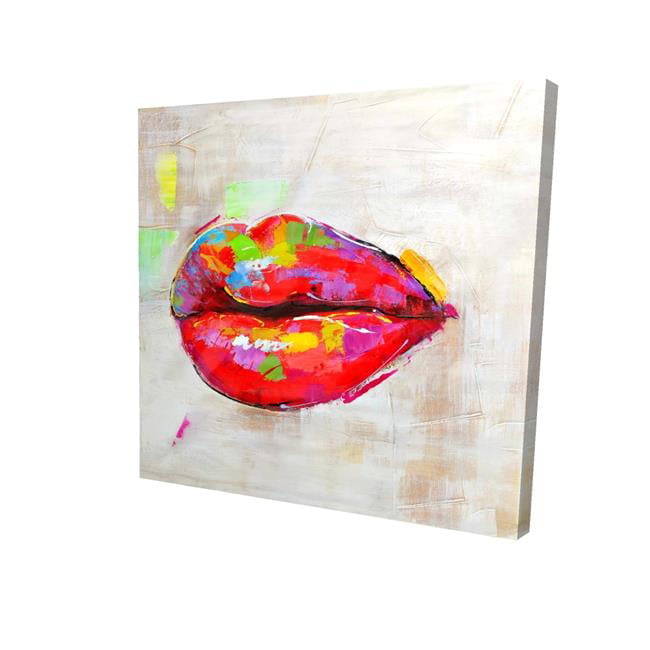 8 x 8 in. Colorful Lips-Print on Canvas